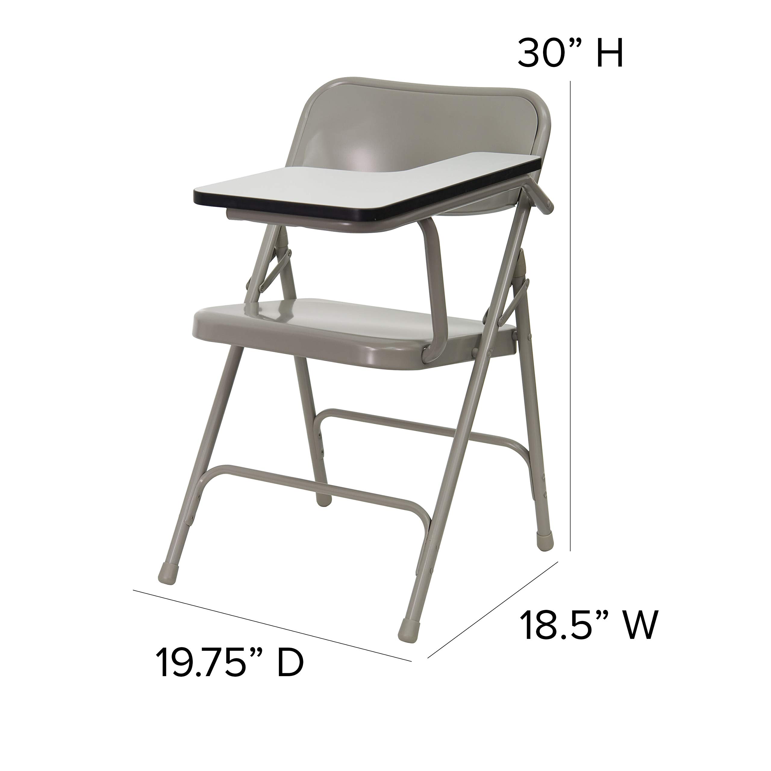 Flash Furniture Ralph Premium Steel Folding Chair with Left-Handed Tablet Arm - Perfect for Classrooms, Meetings & Events - Durable & Comfortable Seating Solution