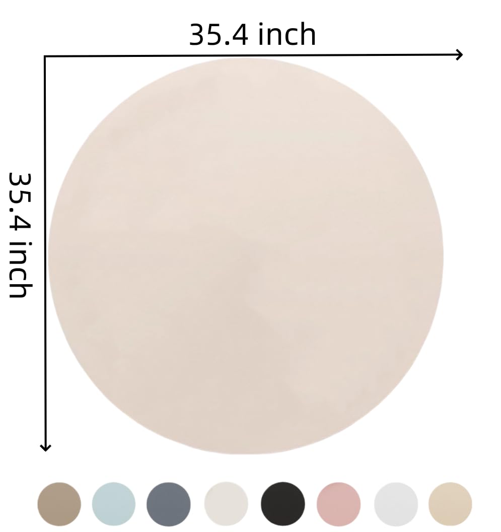 Round PVC Table Cover Protector - Waterproof, Stain & Dirt Resistant - 35.4