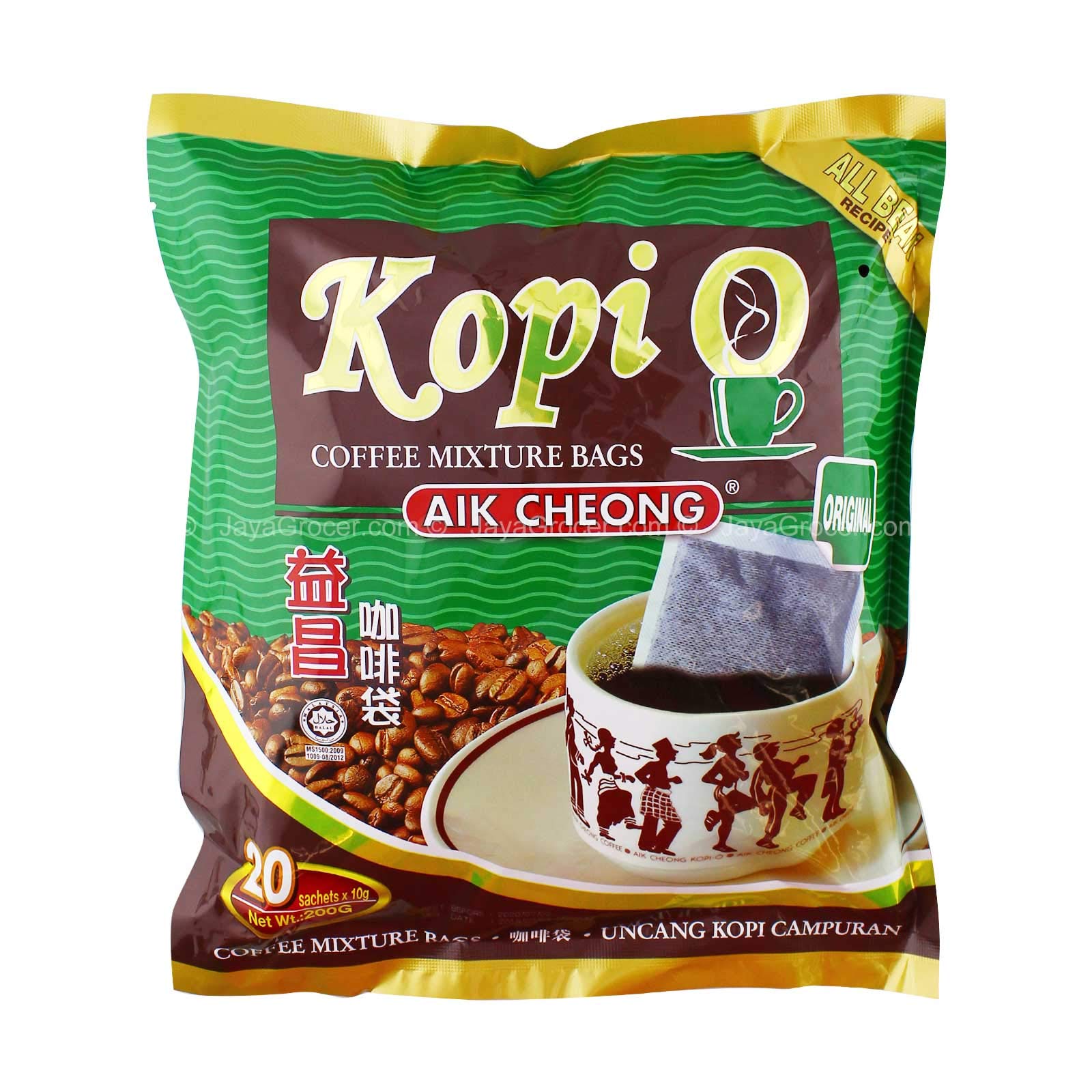 5 Pack Aik Cheong Original Black Coffee (Kopi O) Instant Sachets – 100 Count (5 x 20) – Premium Malaysian Import – Rich & Bold Flavor – Fast Free Shipping – Perfect for Office, Travel & Home Brewing