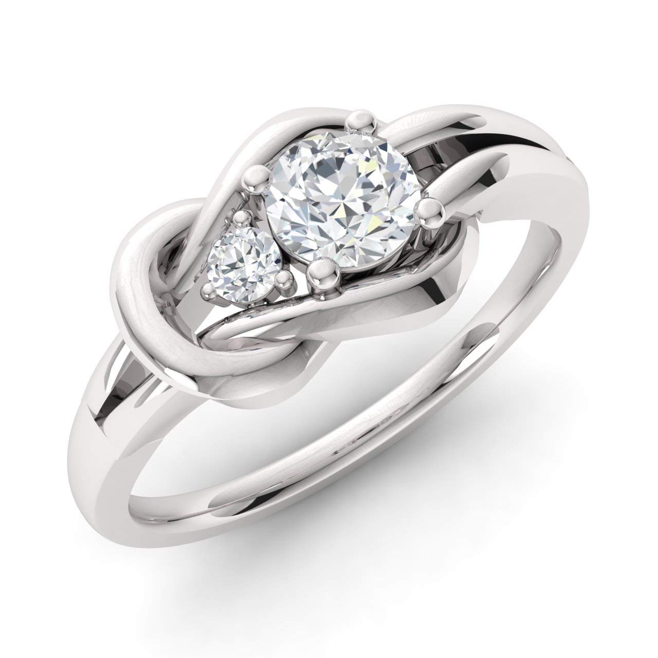 Natural Certified Gemstone & Diamond Engagement Ring in Sterling Silver | 0.25 Carat Infinity Knot Ring (Size 4-9) | Perfect for Proposals, Anniversaries & Romantic Gifts