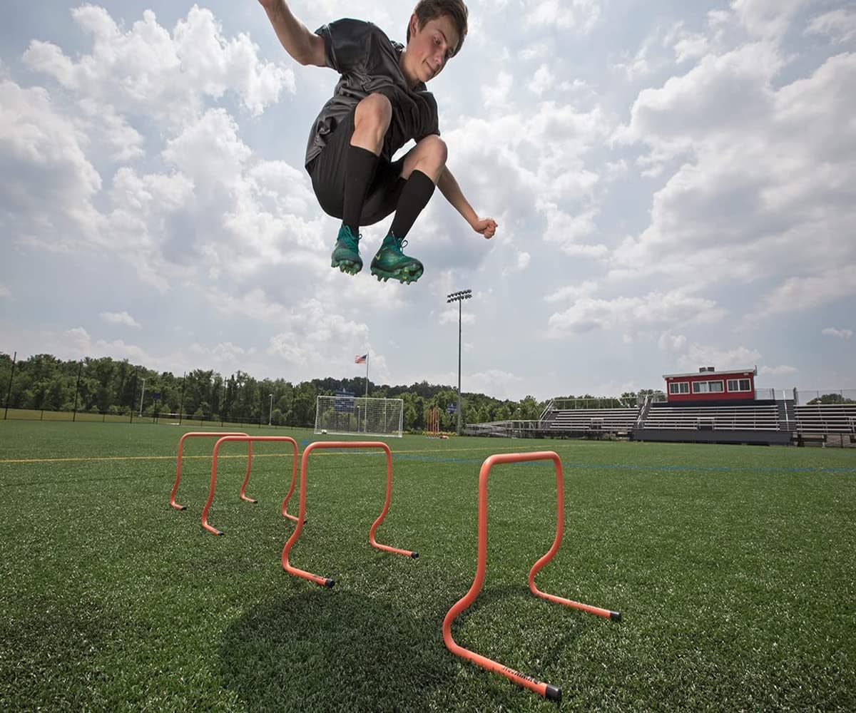 Speed Training Hurdles - 6 Pack Adjustable Agility Hurdles for Soccer, Basketball & Track Athletes | 6-Inch Ultra Durable Sports Practice Equipment | Perfect for Indoor/Outdoor Drills, Team Training & Fitness Workouts