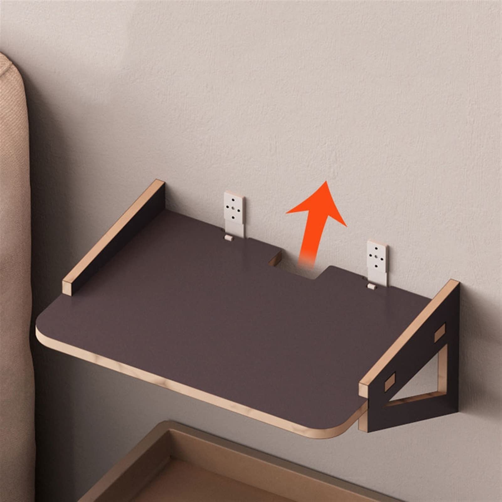 Wall Mounted Projector Shelf - Heavy Duty Home Theater Projector Rack, Bedside Tray & Decorative Shelf for Living Room & Bedroom (No Drilling Required)