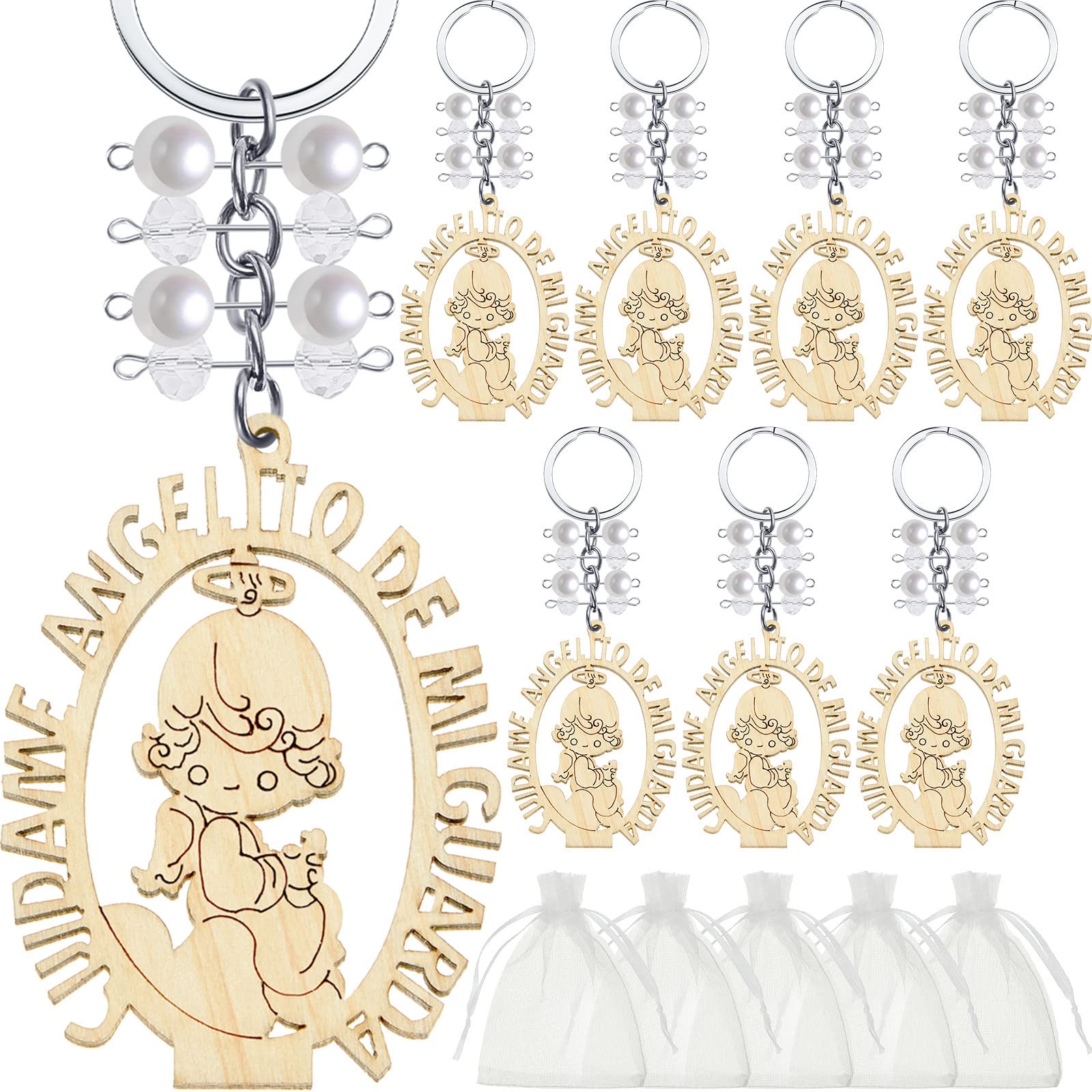 20 Pcs Baptism Keychains - Elegant Christening Favors, Recuerdos De Bautizo Souvenirs, Perfect for Baby Shower, First Communion, and Religious Celebration Party Gifts