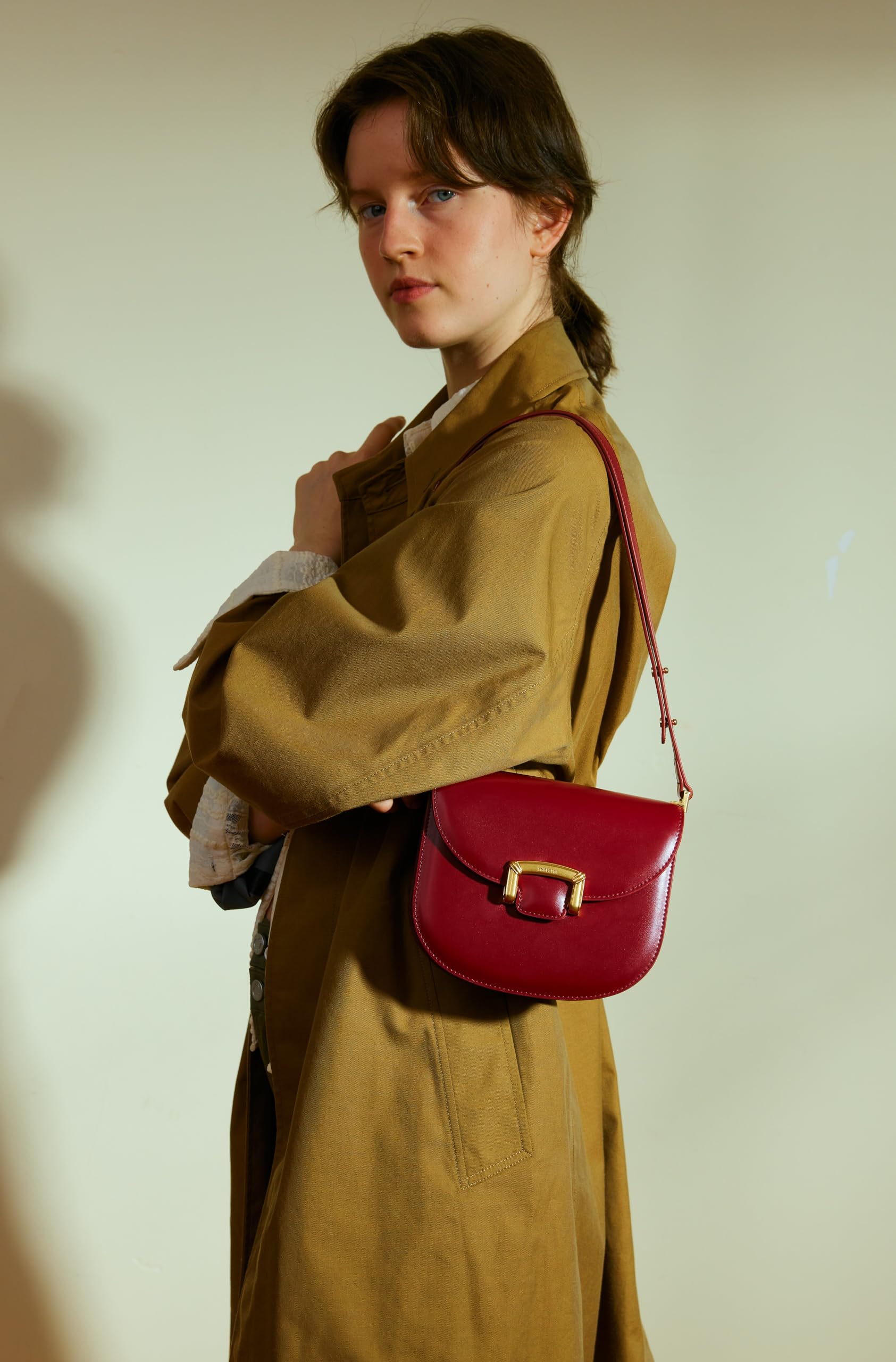 LAFESTIN Women's Small Split Leather Crossbody Purse - Adjustable Strap Shoulder Bag with Credit Card Slot | Perfect for Everyday Use, Travel & Shopping