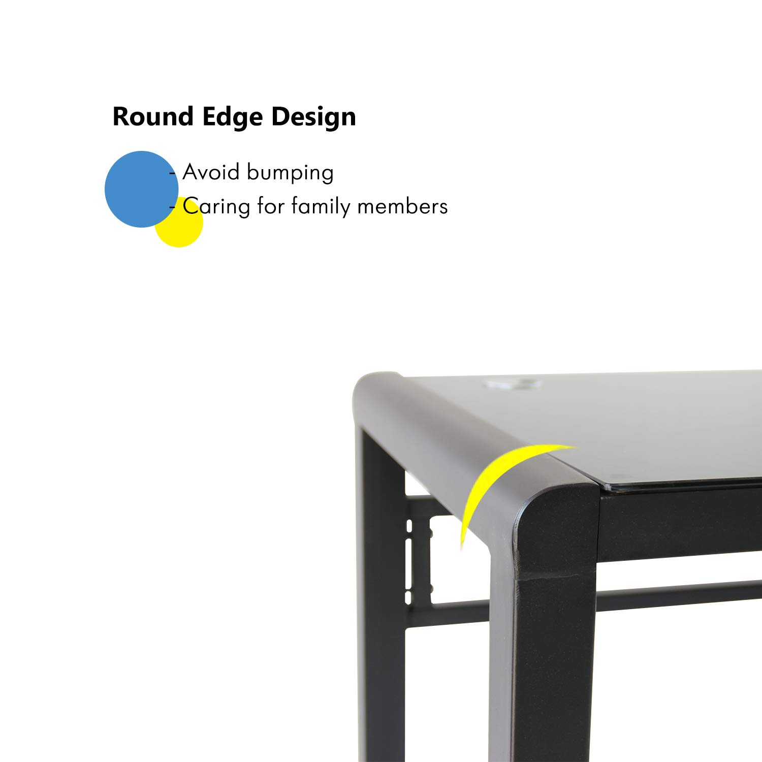 Premium Tempered Glass Computer Desk - Sturdy & Durable Office Desk with USB Ports, Modern Plain Legs for Home Office, Gaming, and Workspace - Black (Jerry & Maggie Brand) | Perfect for Professionals, Students & Remote Workers