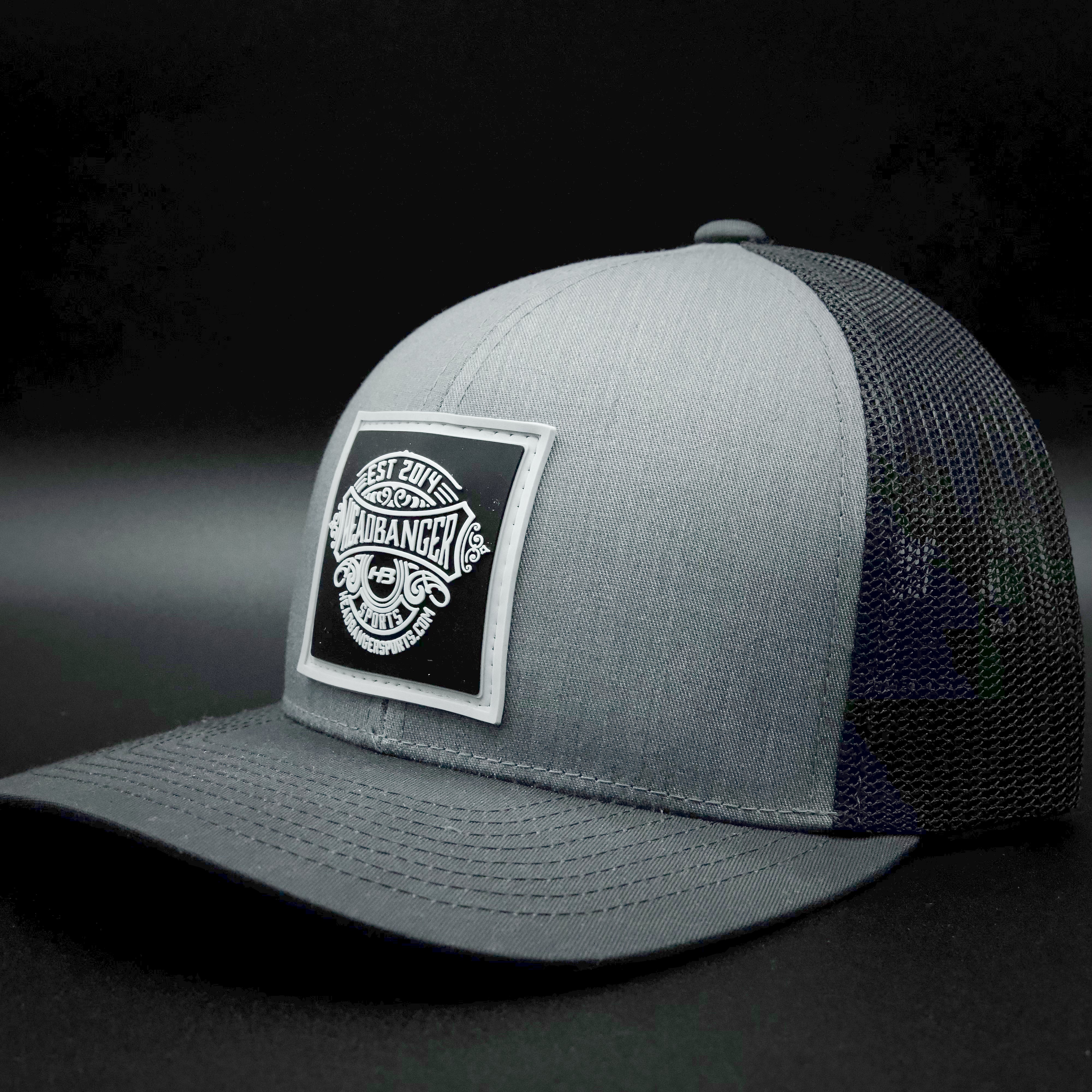 Headbanger Sports 104C Rubber Patch Snapback Hat - Heather Grey/Light Charcoal | Adjustable Baseball Cap for Men & Women | Perfect for Sports, Outdoor Activities & Casual Wear
