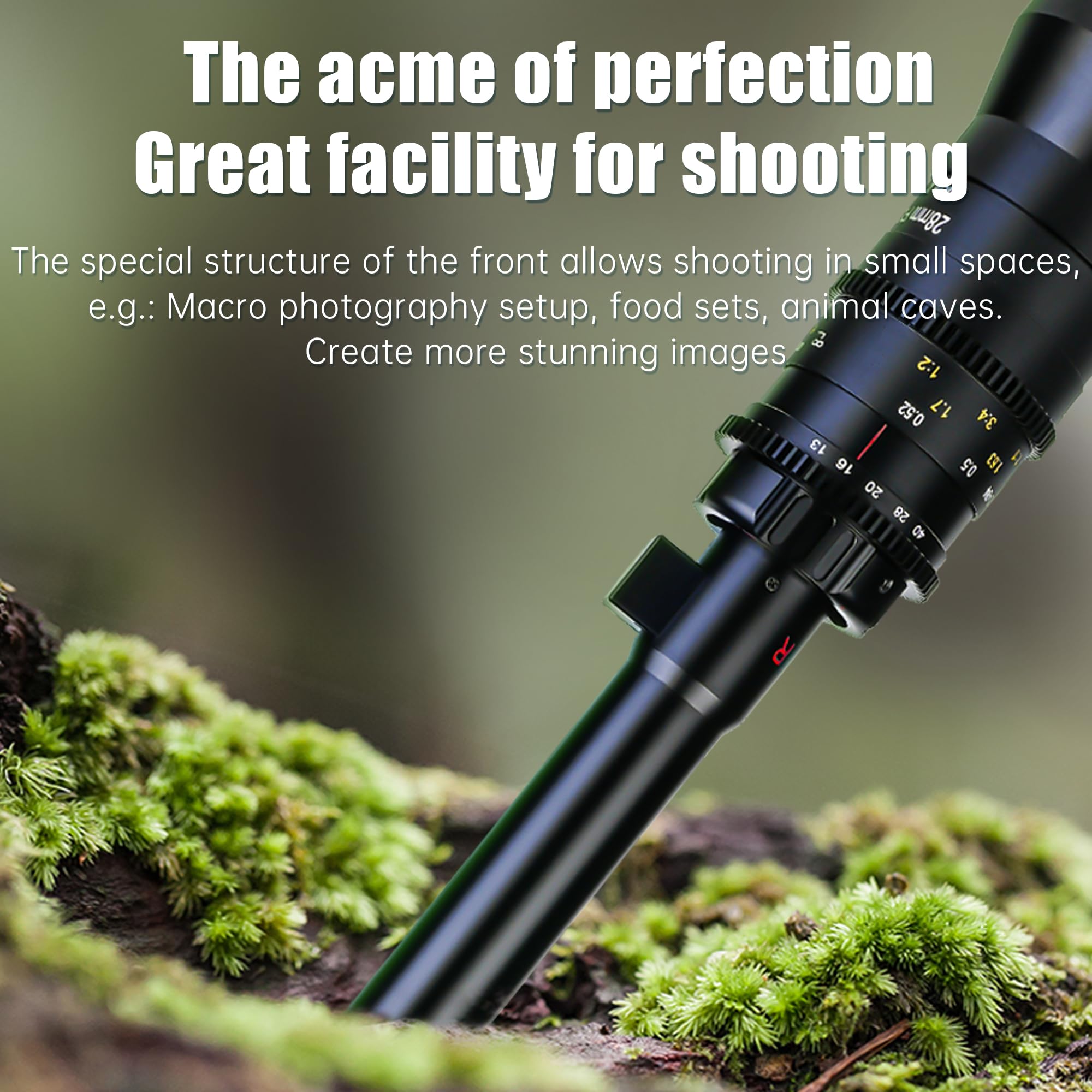 AstrHori 28mm F13 2X Macro Probe Lens for Sony E Mount - Full Frame Specialty Lens with 90° Angle & Built-in LED Light - Perfect for Product Photography, Jewelry Shots & Creative Cinematography