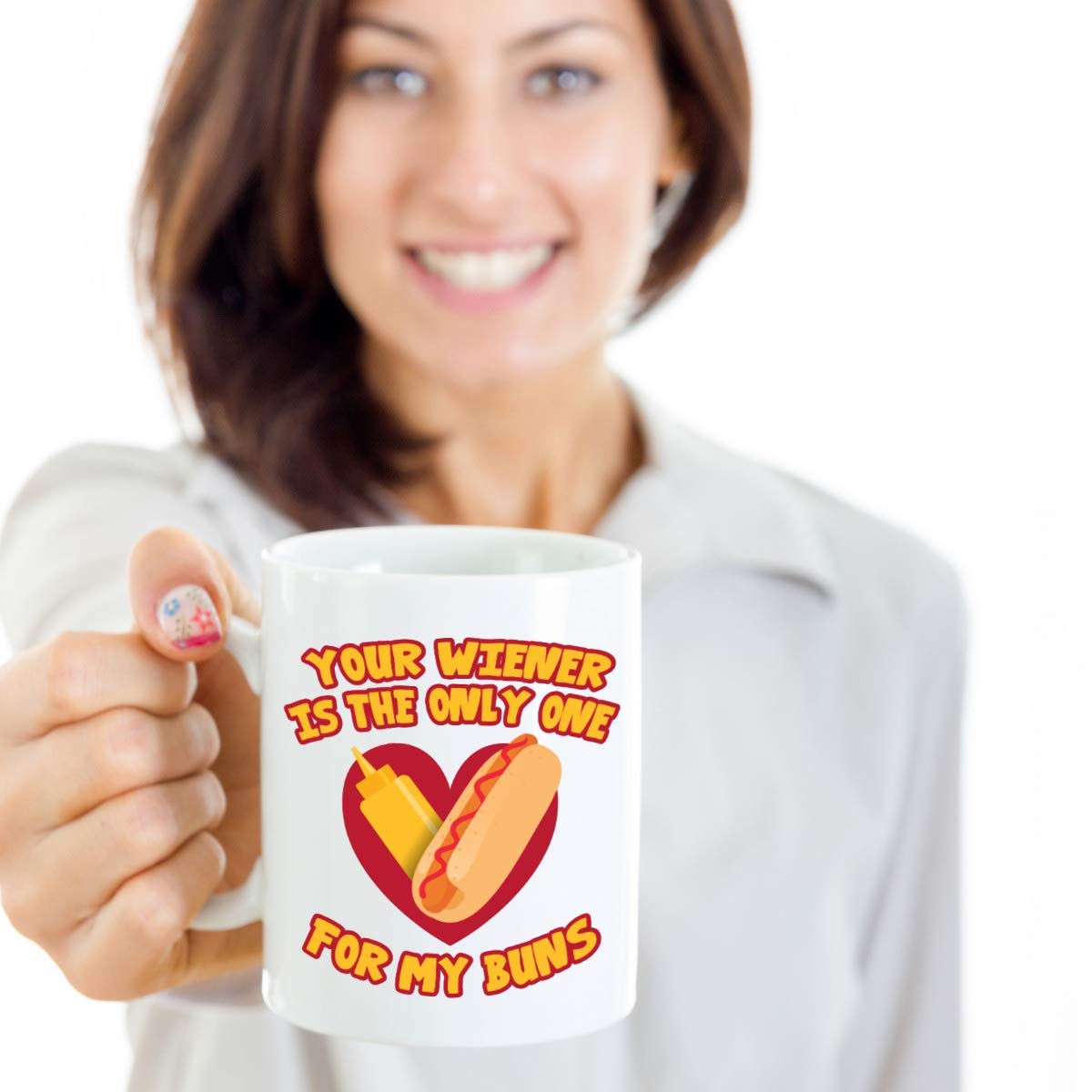 Funny Hot Dog Sandwich Mug - 11oz Coffee & Tea Cup with Adult Humor for Couples, Perfect Valentine's Day Gift for Food Lovers, Husband & Boyfriend - Great for Breakfast, Office Use & Romantic Gifts
