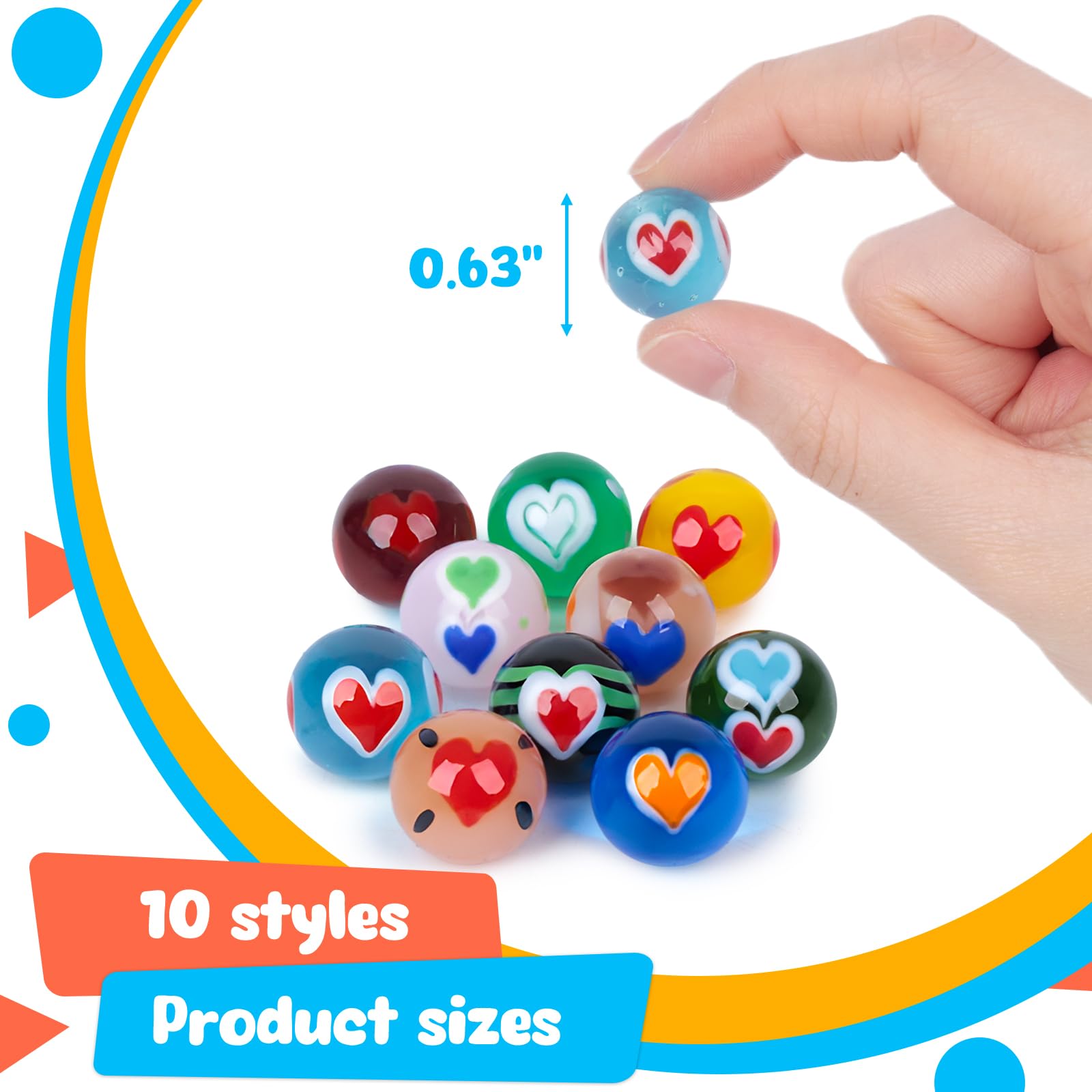 10PCS Handmade Glass Marbles Bulk Set in Decorative Tin Box - Classic Game Pieces for Marble Runs, Collectors & Kids Play - Perfect for Board Games, DIY Crafts & Home Decor