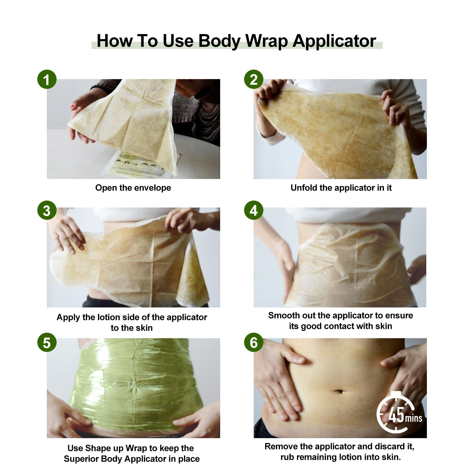 Neutriherbs Body Shaping Wrap - Natural Firming & Toning Applicator for Belly, Stomach, Legs, Arms & Buttocks (5 Pack) | At-Home Body Contouring Treatment for Postpartum & Weight Loss