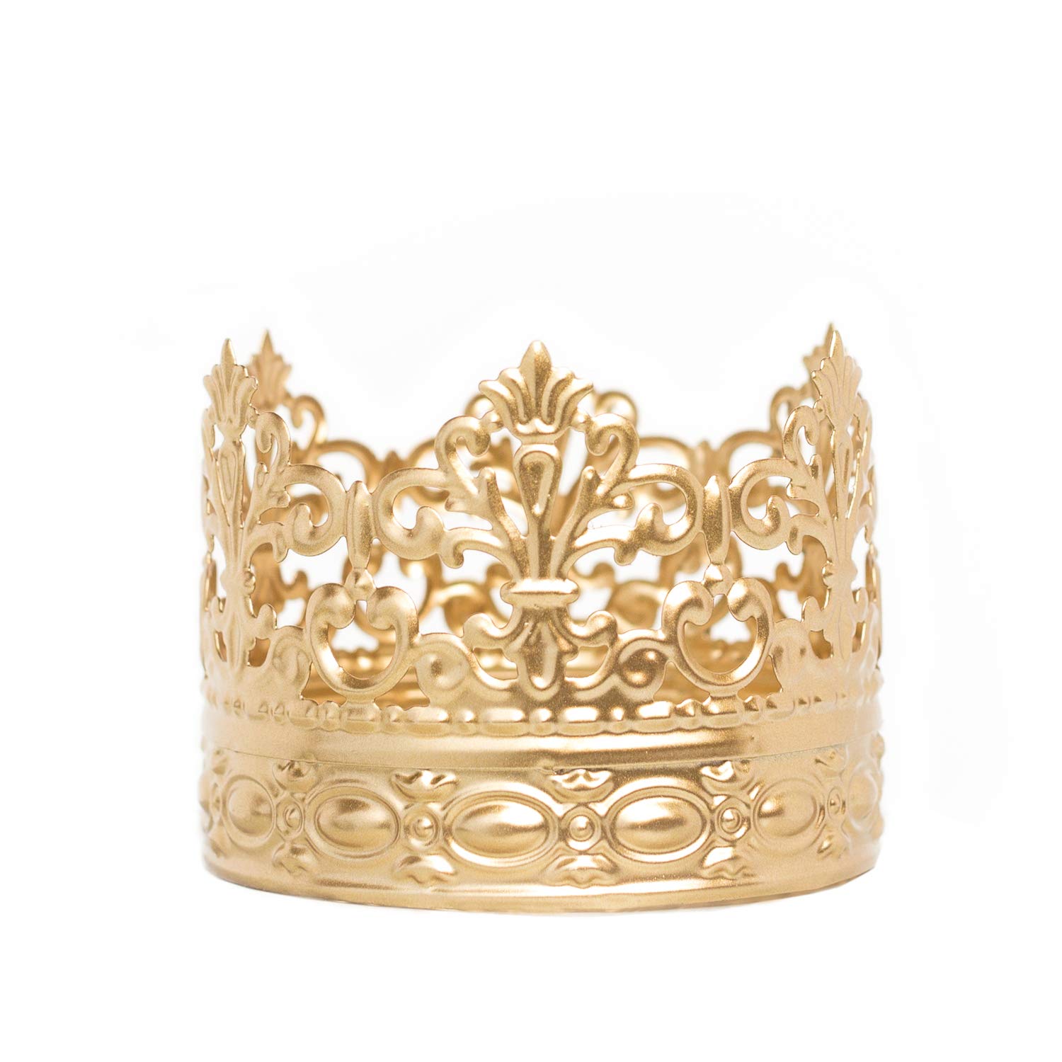 Gold Crown Cake Topper for Wedding Cakes - Small Princess Party Decorations - Alice in Wonderland Theme - Perfect for Birthday, Bridal Shower & Anniversary Celebrations