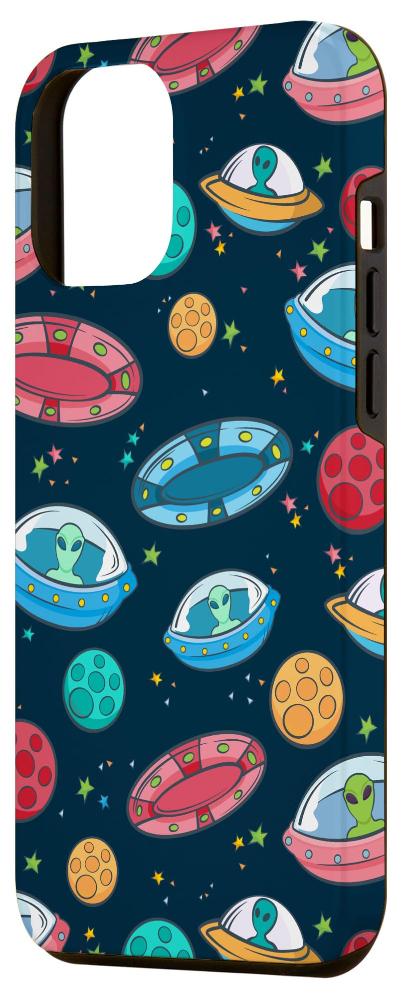 iPhone 12 Pro Max Case - Unique Alien Spaceship & Planets Design - Durable Protective Phone Cover for Sci-Fi Fans & Space Enthusiasts - Perfect for Daily Use, Travel & Gift Giving