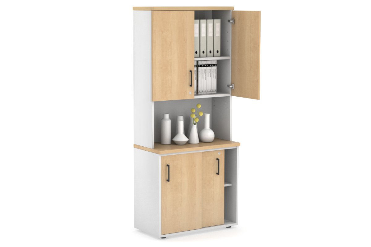 Modern Sliding Door Credenza Hutch with Storage Doors - 31.5