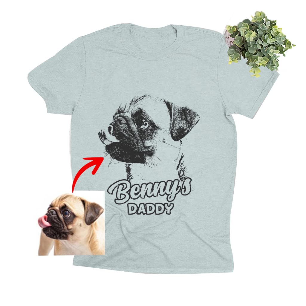 Pawarts Custom Dog Shirt - Personalized Funny Father's Day Dog T-Shirt for Small Medium Large Dogs - Perfect for Pet Birthday Gifts & Family Photo Outfits
