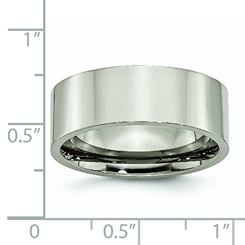Men's 8mm Titanium Wedding Band Ring - Polished Flat Comfort Fit - Perfect for Engagements, Anniversaries & Everyday Wear