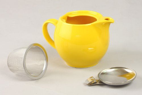 ZEROJAPAN ZG-001 YP 3-Person Teapot & 2 Wide Tea Cups Set - Yellow Pepper Color, Japanese Style Ceramic Tea Gift Set for Home, Office & Tea Ceremonies