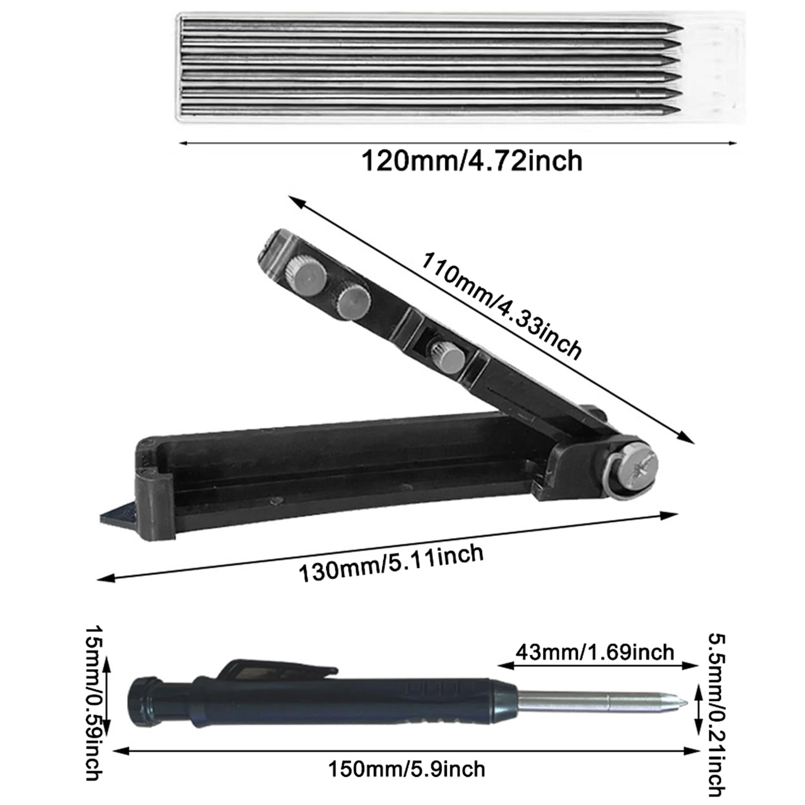 Upgraded Multi-Function Scribing Tool - Aluminum Alloy Construction Pencil for Woodworking, DIY Projects & Metal Marking | Deep Hole Scriber, Line Maker & Precision Measuring Tool | Perfect for Carpentry, Metalworking & Home Improvement