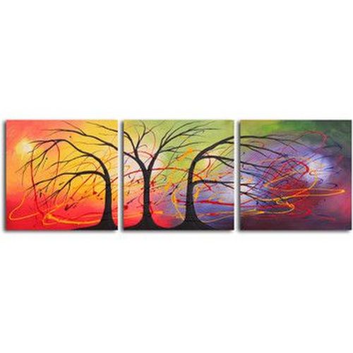 Abstract Acrylic Painting Set of 3 - Hand Painted Canvas Wall Art for Living Room Decor - Modern Landscape Artwork - Perfect for Home, Office & Gift Giving