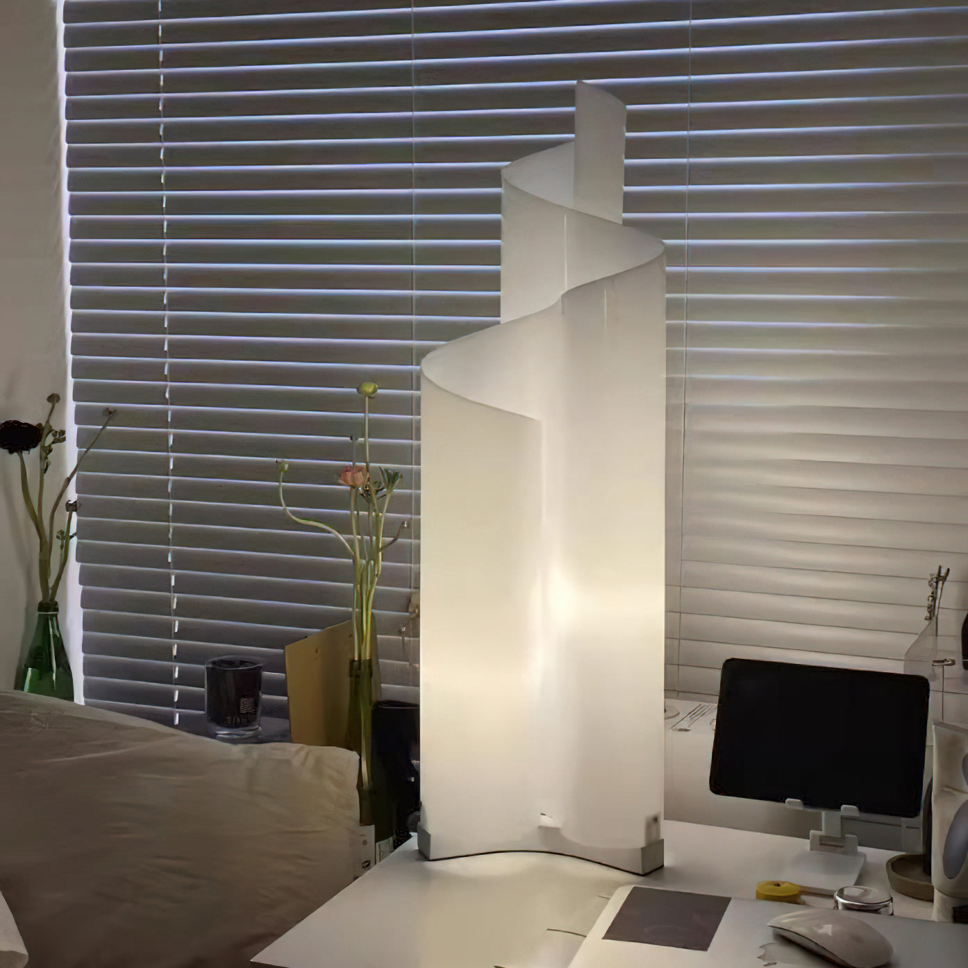 Flow Arc Mera Table Lamp - Modern LED Desk Light with Adjustable Brightness for Bedroom, Office & Reading | Dimmable Nightstand Lamp for Home Decor & Workspace Lighting