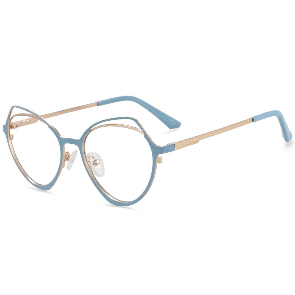 CCspace Women's Full Rim Irregular Cat Eye Alloy Frame Eyeglasses 54103 - Stylish Retro Glasses for Women, Lightweight Metal Frames for Everyday Wear, Work & Fashion Accessories