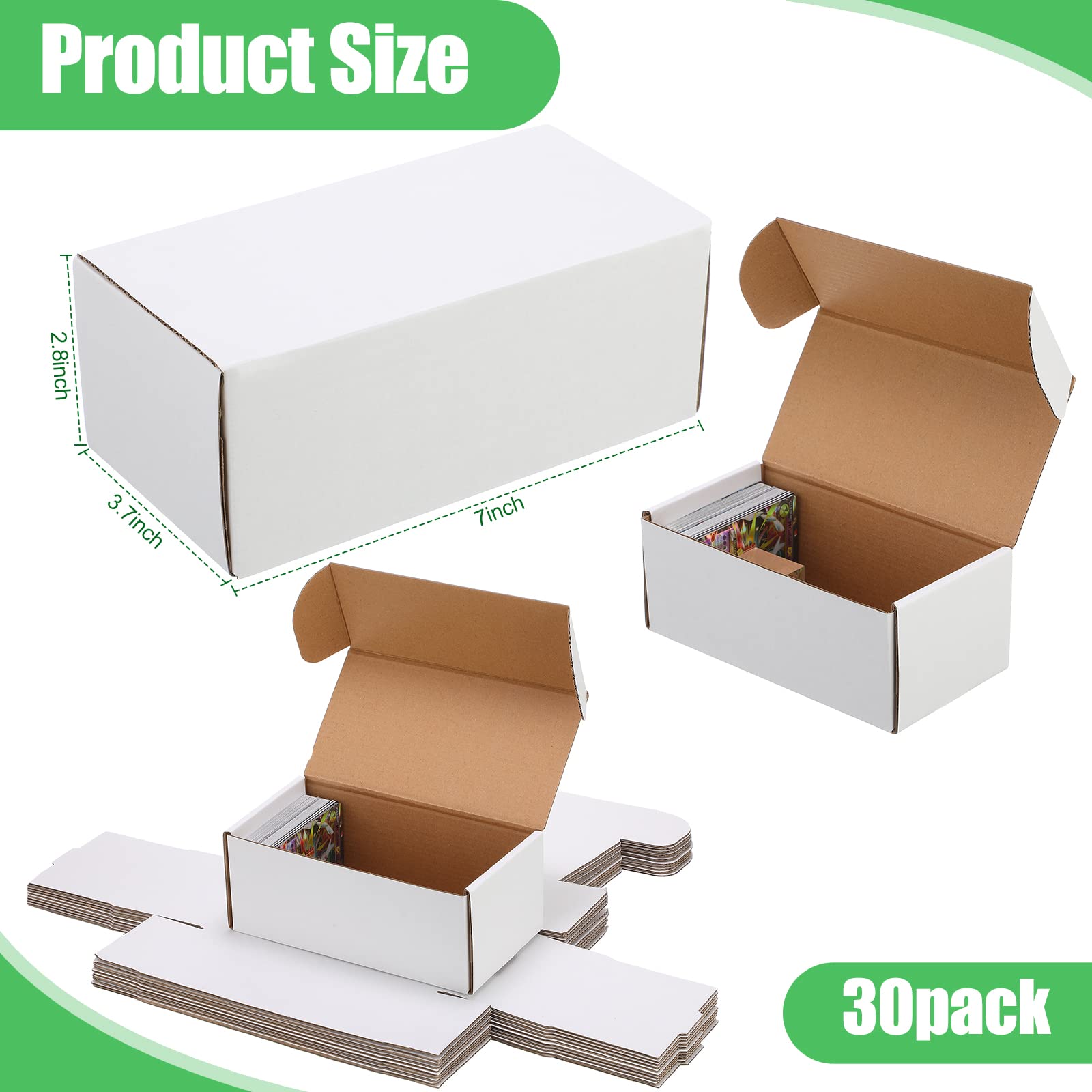 Yexiya 400-Count Trading Card Storage Box - Durable Cardboard Baseball & Sports Card Organizer for Collectible Gaming Cards - Perfect for MTG, Pokemon & Sports Card Collectors (30-Pack) - Great for Card Shows, Home Organization & Game Nights