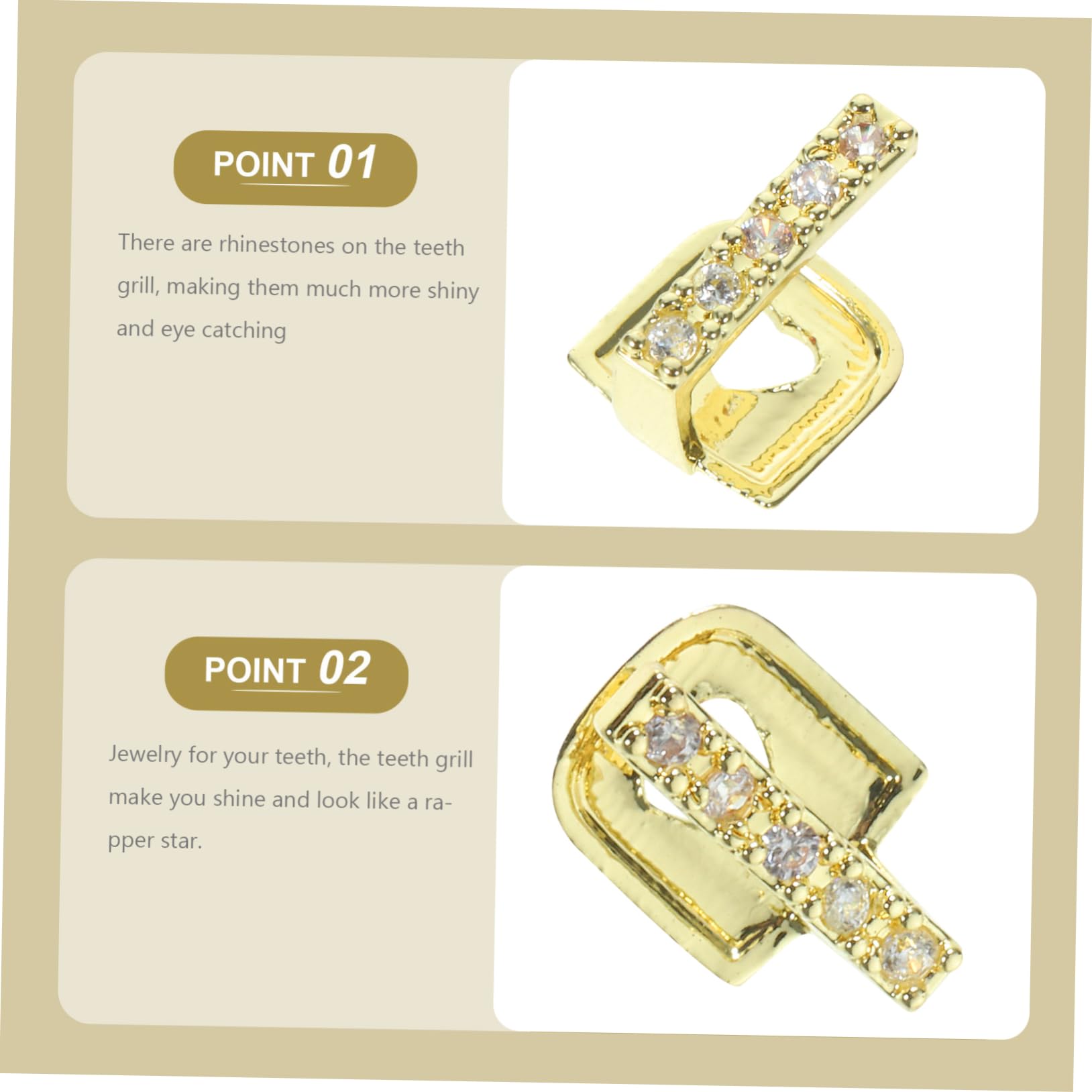 Totority Hip Hop Style Rhinestone Teeth Grill - Single Piece Mouth Jewelry for Rappers & Hip Hop Fashion | Perfect for Concerts, Music Videos & Streetwear Looks