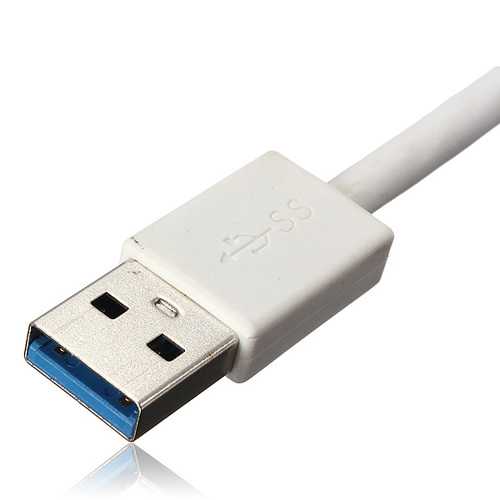 5Gbps High-Speed Aluminum USB 3.0 4-Port Hub with Cable - Expand Laptop Ports for Gaming, Office & Home Use