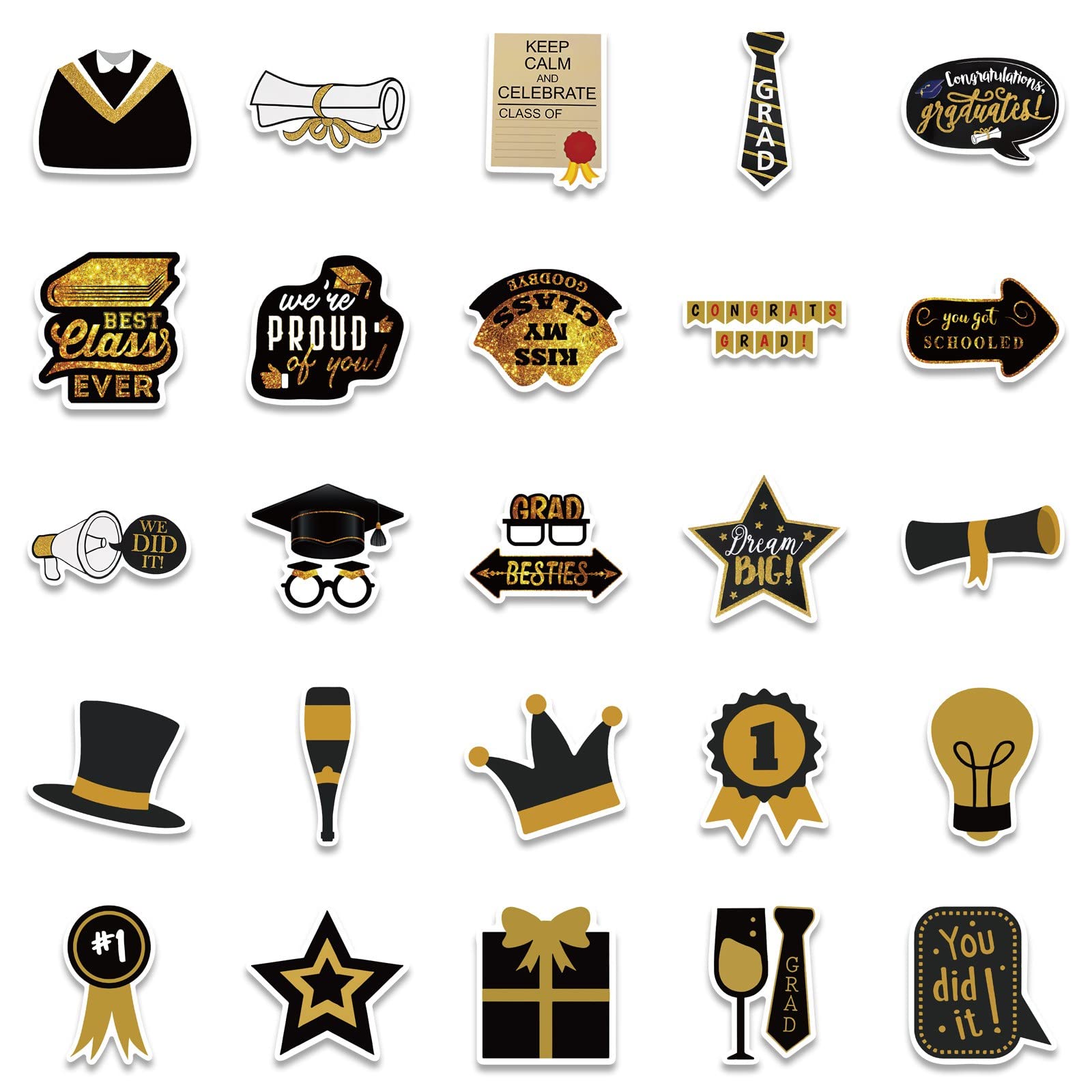 Glitter Stickers for Kids - Waterproof DIY Decorative Stickers for Graduation, Luggage, Notebooks & Custom Graffiti | Perfect for School Projects, Party Favors & Scrapbooking
