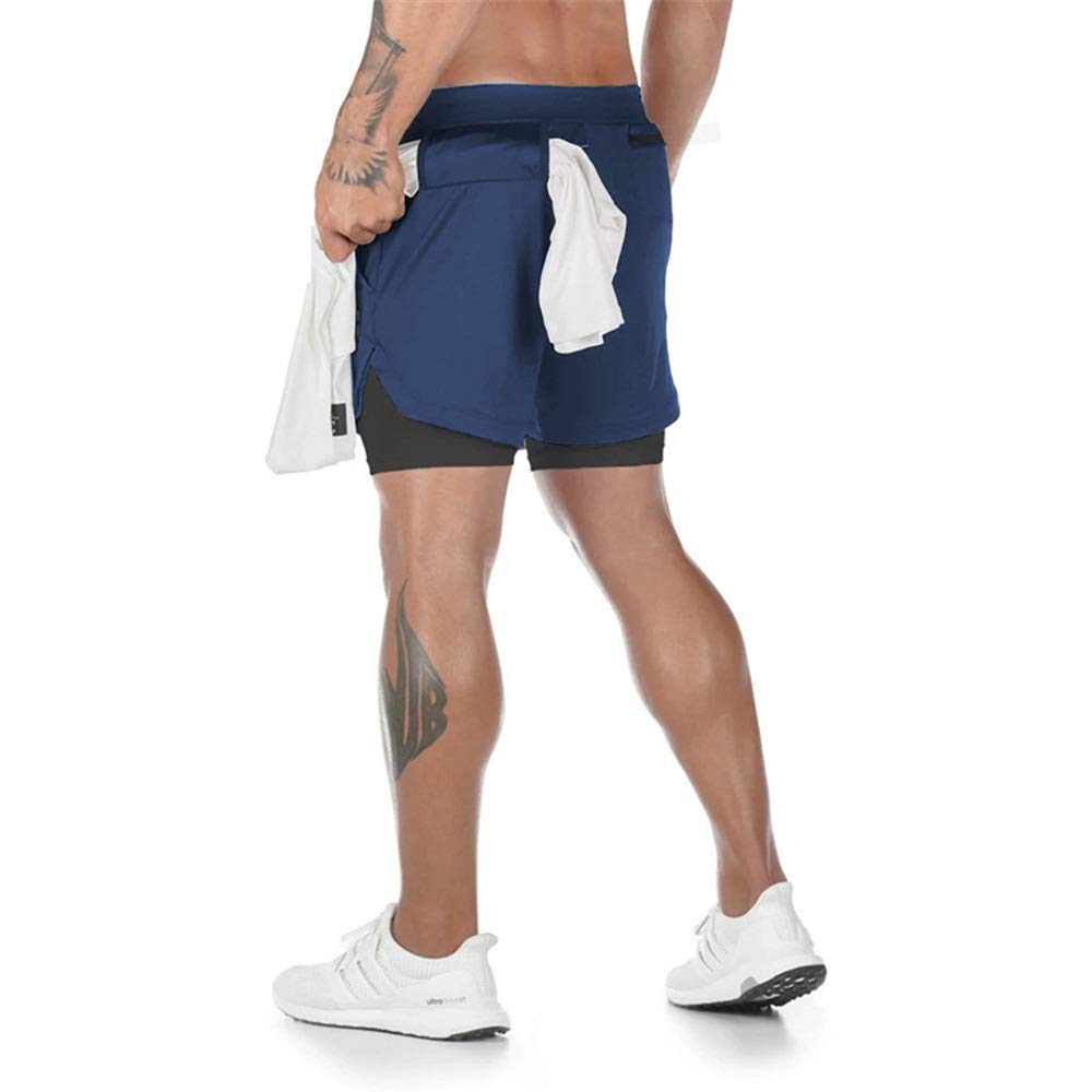 Surenow Men's Running Shorts - 2-in-1 Workout Shorts with Liner for Gym, Yoga & Outdoor Sports | 7-Inch Breathable Athletic Shorts for Running, Training & Active Lifestyle