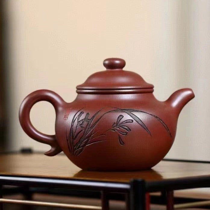 Handcrafted Zisha Teapot 'Lian Zi' by Master Artist Mu Ming Long (Level 2 2019) - Premium Dragon Blood Clay for Authentic Chinese Tea Ceremony | Perfect for Gongfu Tea, Home Decor & Collector's Item