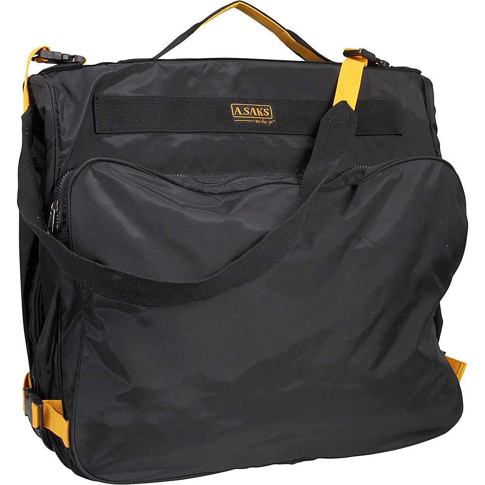 A.Saks Expandable Deluxe Garment Bag for Travel - Carry On Suitcase Organizer with Hanging Hook, Perfect for Business Trips, Weddings & Vacations