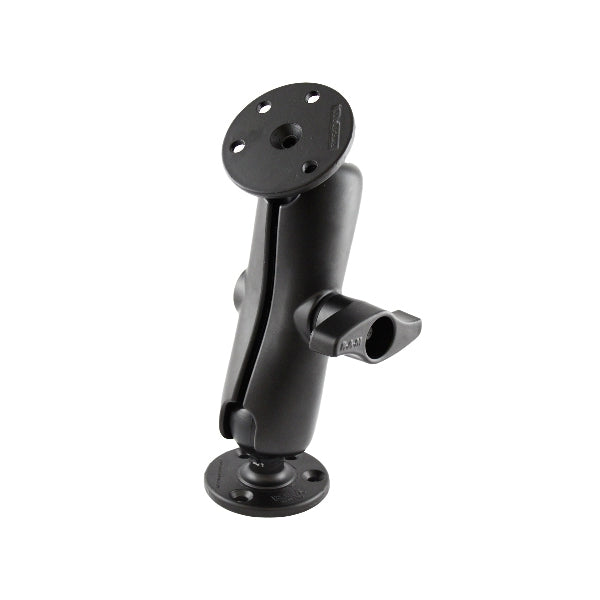 RAM D Size Ball Mount with 2 Round Plate & Medium Arm (RAM D 101U) - Heavy Duty Truck & SUV Phone Mount for GPS Navigation & Hands-Free Driving