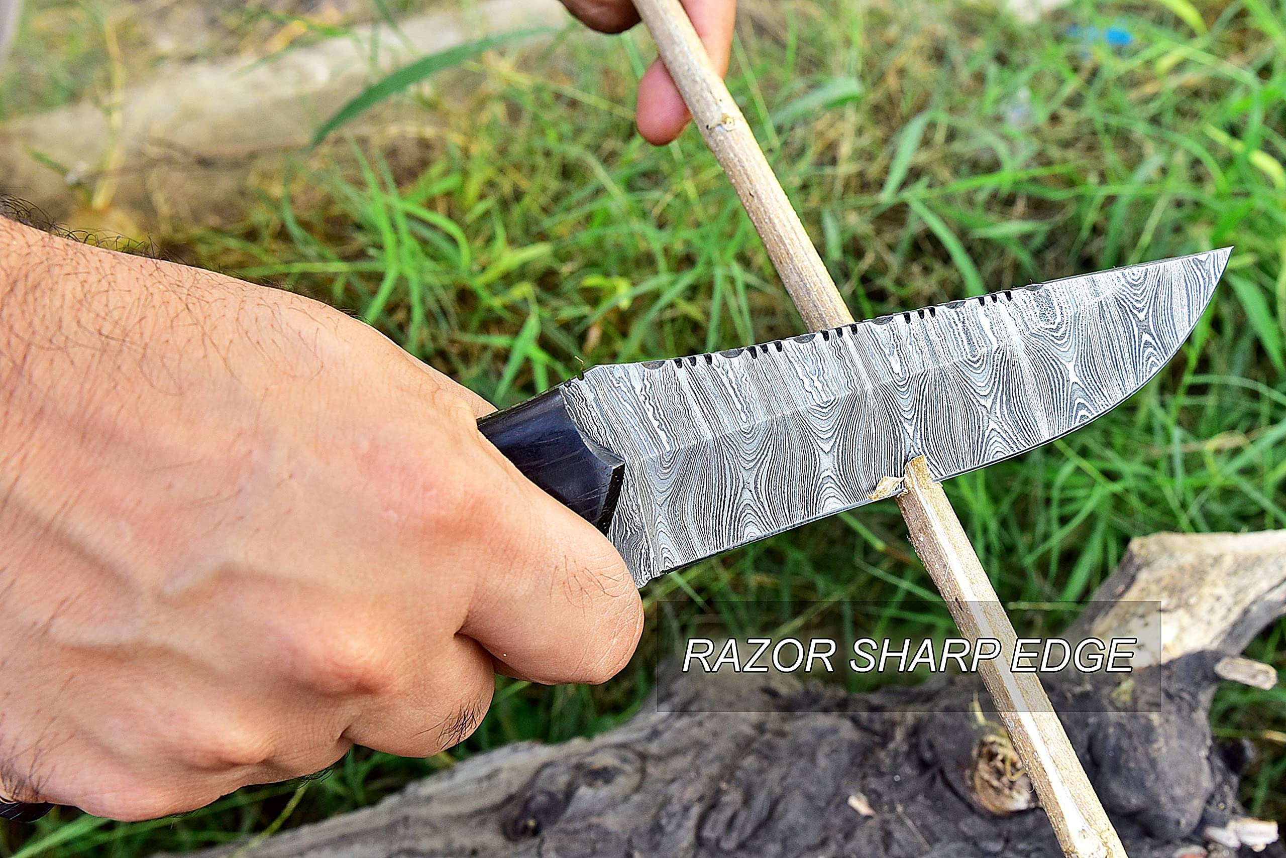 Premium Damascus Steel Hunting Knife - 10