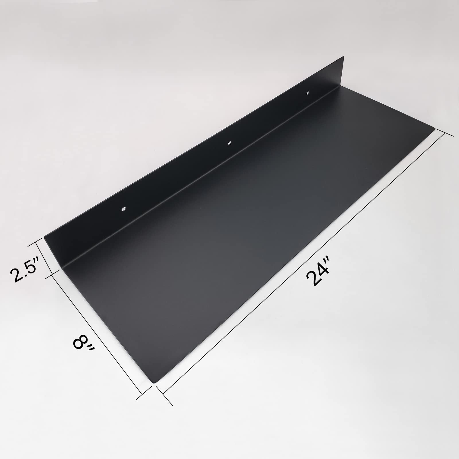 Matte Black Metal Floating Shelf (24