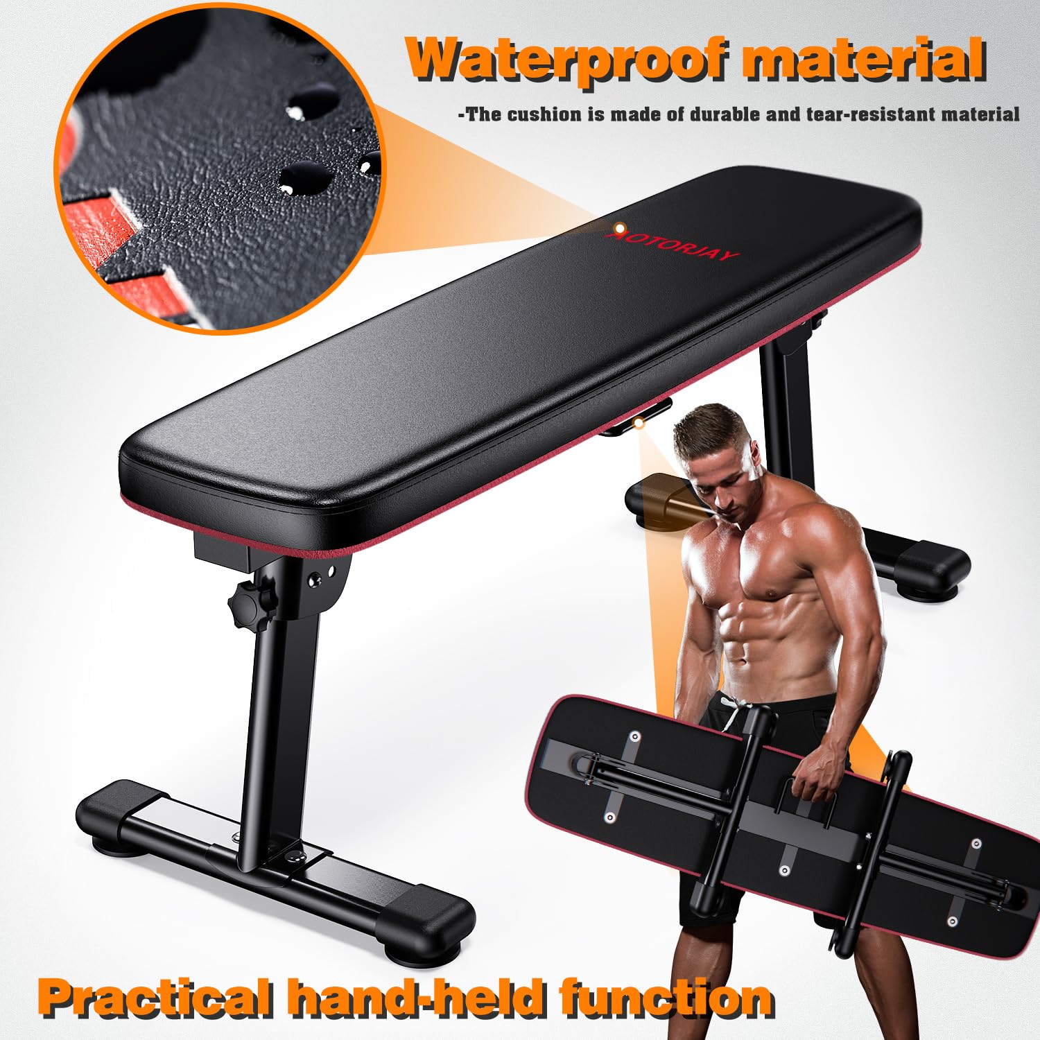 Best Folding Weight Bench for Home Gym - Adjustable Workout Bench with Carrying Handle for Strength Training, Dumbbell Exercises & Full Body Workouts - Perfect for Small Spaces & Home Fitness