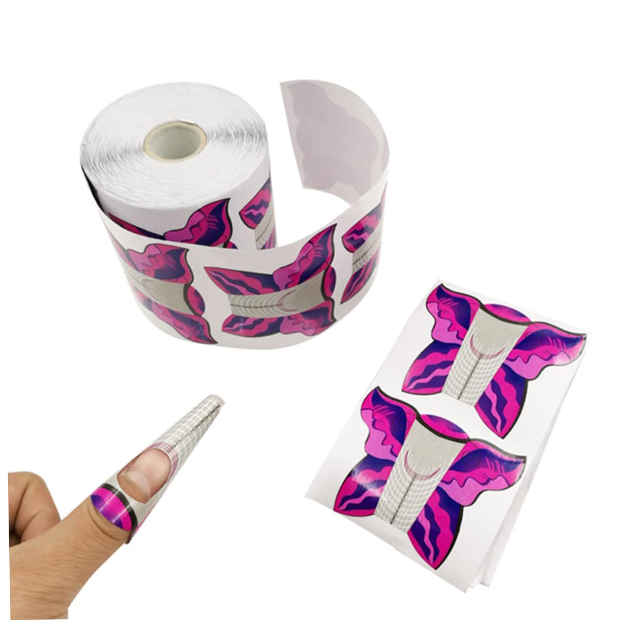 FOMIYES 100pcs Nail Forms for Gel Nails - Professional Nail Art Guide Stickers & Holder Set - DIY Manicure Tools for Home Salon & Nail Extension