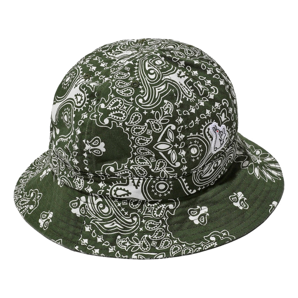 FR2 Paisley Bucket Hat in Khaki - Stylish & Comfortable Sun Protection for Outdoor Activities