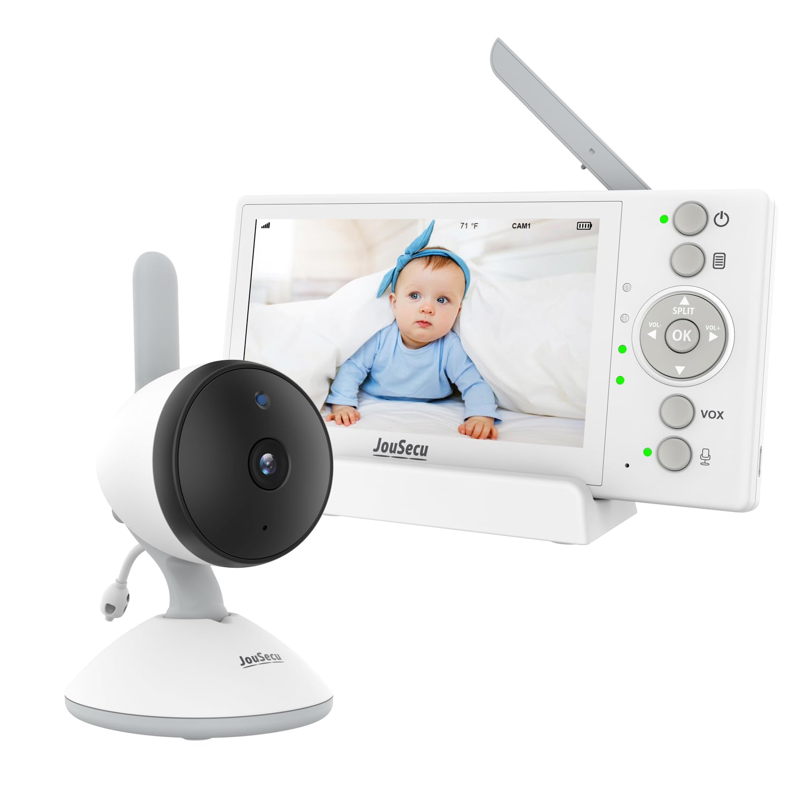 JouSecu Baby Monitor with Camera & Audio - No WiFi Needed, 4.3