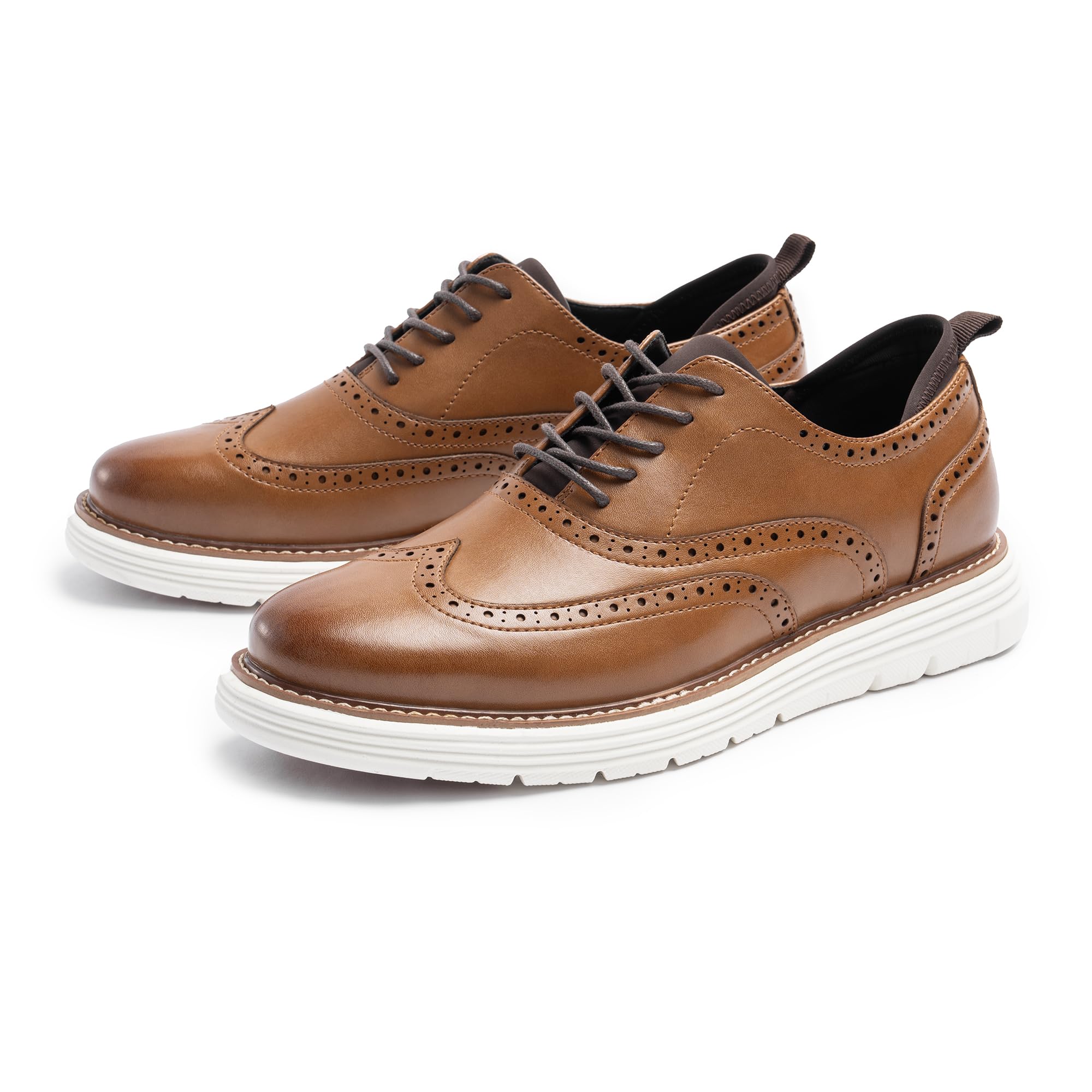 Men's Dress Shoes - Sporty Oxfords & Comfortable Brogue Wingtip Business Casual Sneakers with Non-Slip Rubber EVA Outsole | Perfect for Office, Weddings & Formal Events