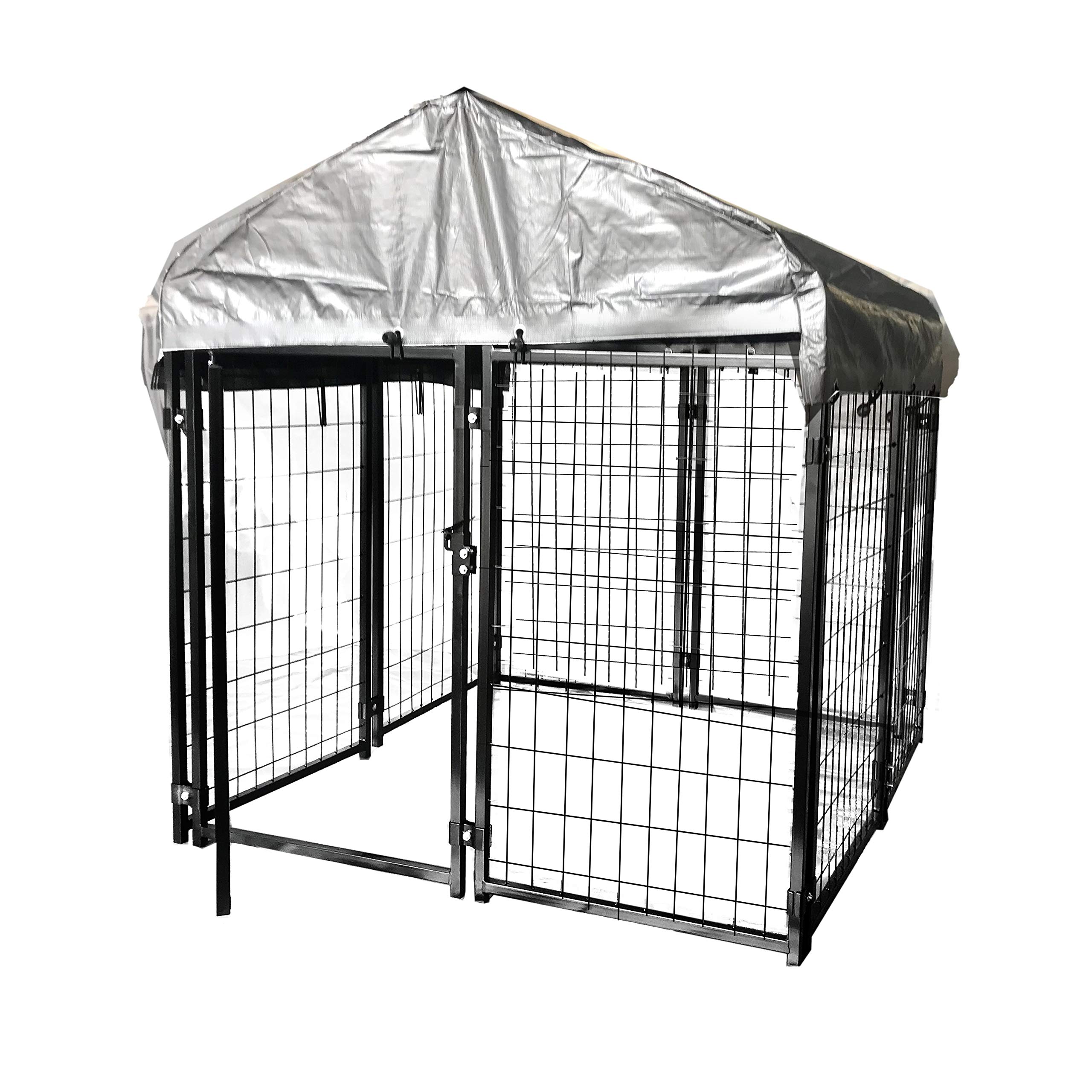 ALEKO Heavy Duty Expandable Dog Kennel & Playpen Kit - Durable Outdoor Pet Play Yard for Large Dogs, Puppies, and Animals - Perfect for Backyard, Camping, and Travel Use