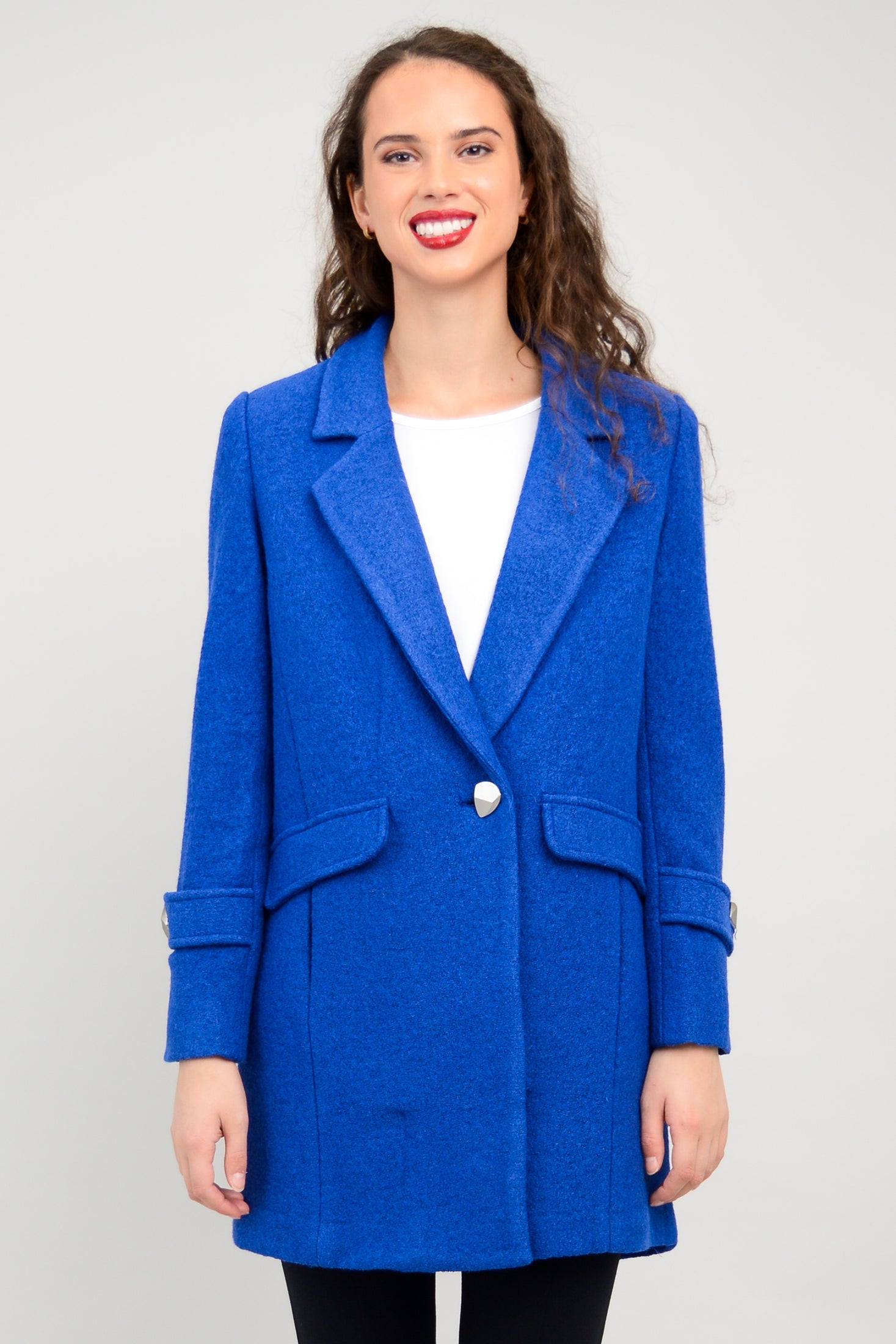 Premium Milan Coat in Cobalt Blue - 100% Boiled Wool for Warmth & Style - Perfect for Winter Fashion & Office Wear