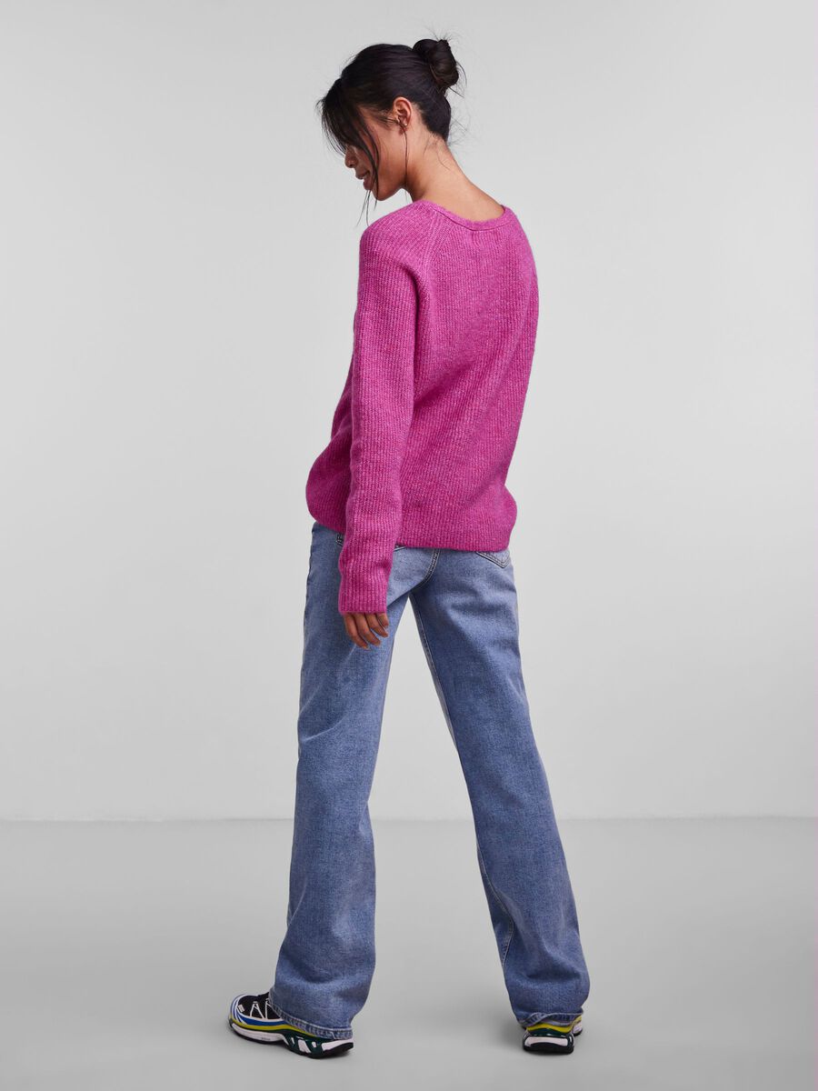 Lelle V Neck Jumper for Women - Soft Rose Violet Knit Sweater | Casual Fall & Winter Pullover | Perfect for Office, Dating & Weekend Outfits
