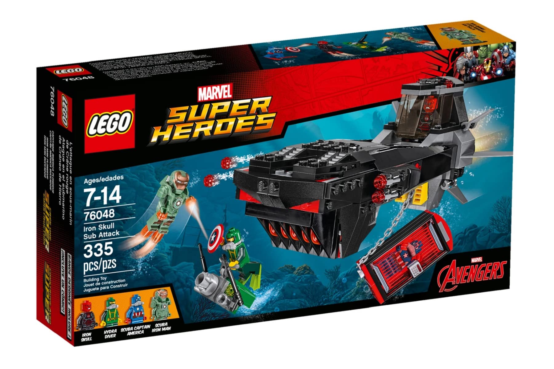 LEGO Marvel Super Heroes Iron Skull Sub Attack 76048 Building Toy Set - Superhero Action Playset for Kids & Collectors | Perfect for Creative Play & Display
