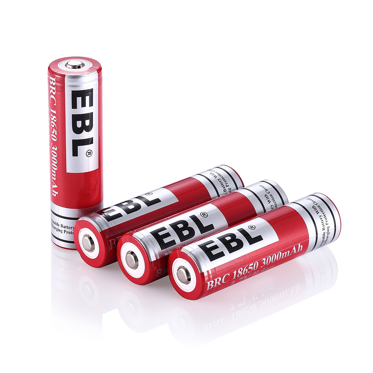 EBL BRC 18650 3000mAh Rechargeable Lithium Battery with Button Top & Protection Circuit - Perfect for Flashlights, Vape Mods, and Power Tools