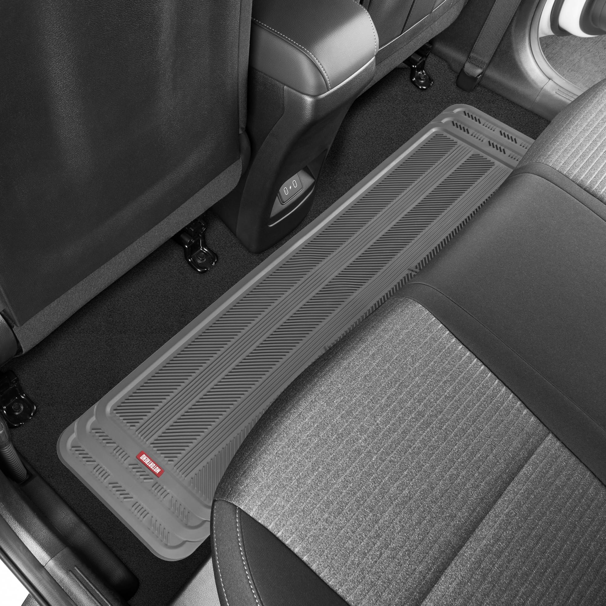 Motor Trend Heavy Duty Rear Back Seat Floor Mats for Car, SUV & Van - All Weather Rubber Floor Liners (2nd & 3rd Row) - Durable Gray Interior Accessories 57x15 Inches - Perfect for Road Trips, Family Travel & Daily Commute