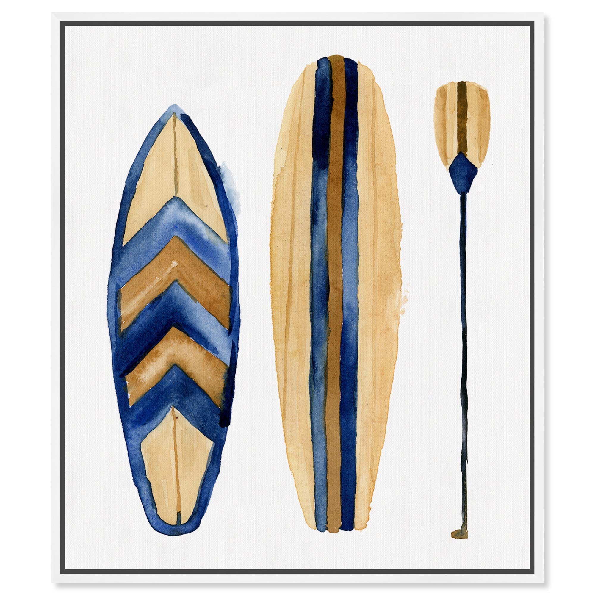 Oliver Gal Artist Co. 'Paddle Up' Nautical & Coastal Framed Canvas Wall Art - Perfect for Beach House Decor, Coastal Living Room & Nautical Bedroom Themes