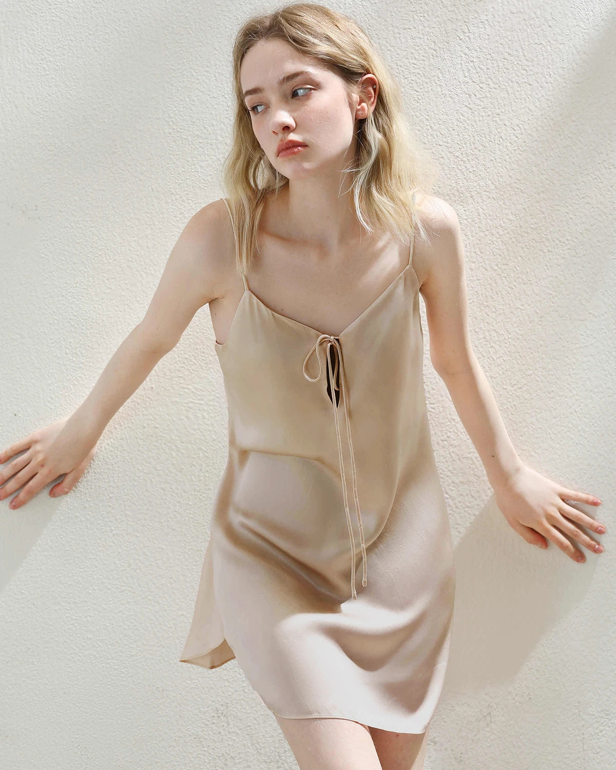 Elegant Short Silk Slip Nightdress for Women - Soft & Comfortable Sleepwear - Perfect for Lounge, Sleep & Romantic Nights