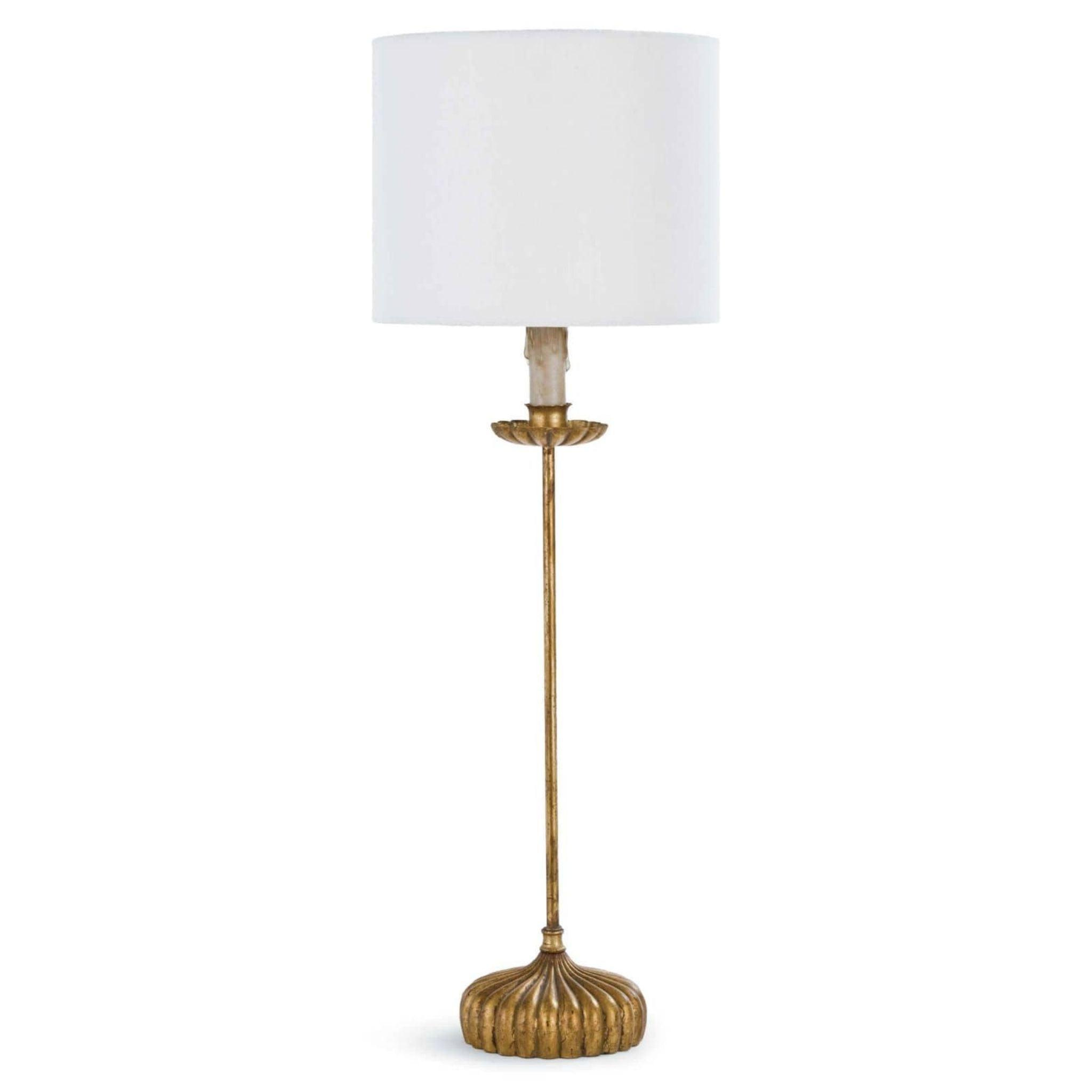 Clove Stem Buffet Table Lamp with Natural Linen Shade - Elegant Home Decor for Living Room, Bedroom & Office