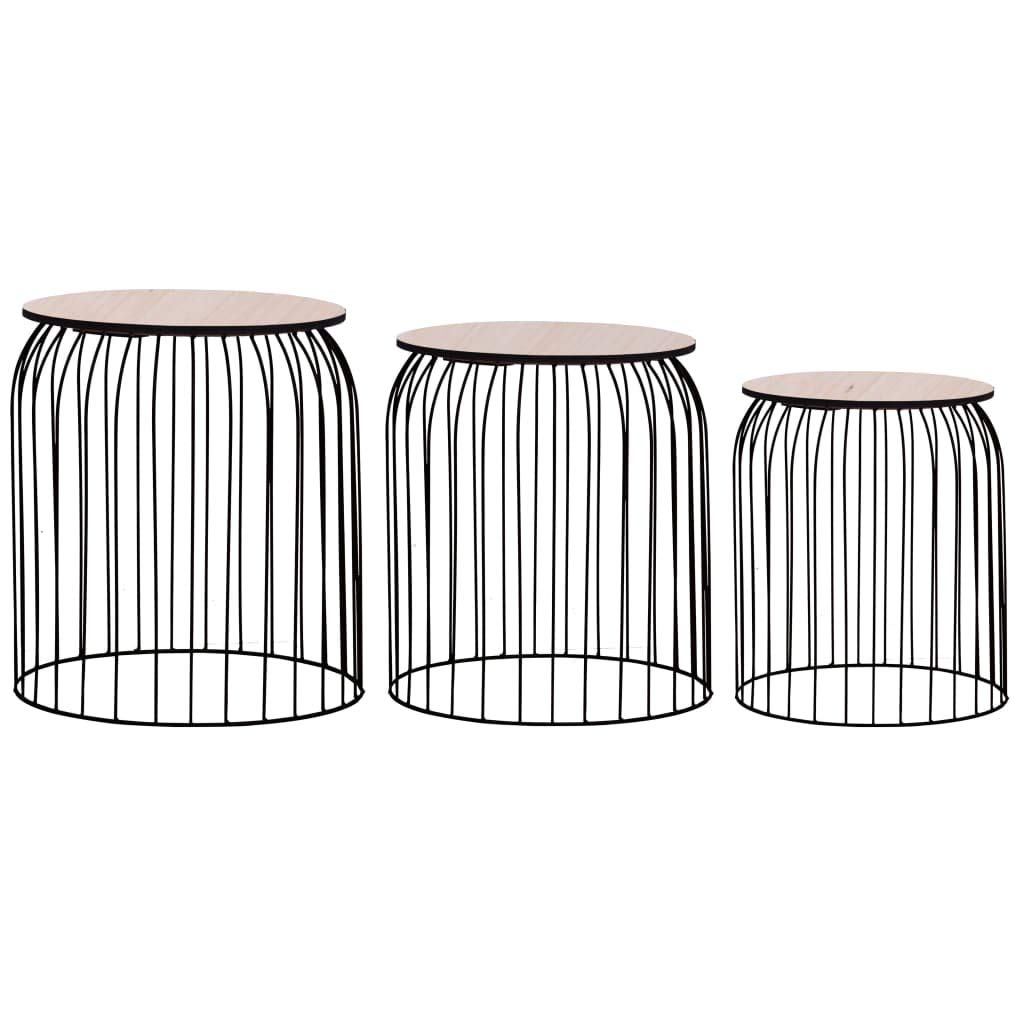 FAMIROSA 3-Piece Black Coffee Table Set - Modern Living Room Furniture for Home Decor & Entertainment Spaces