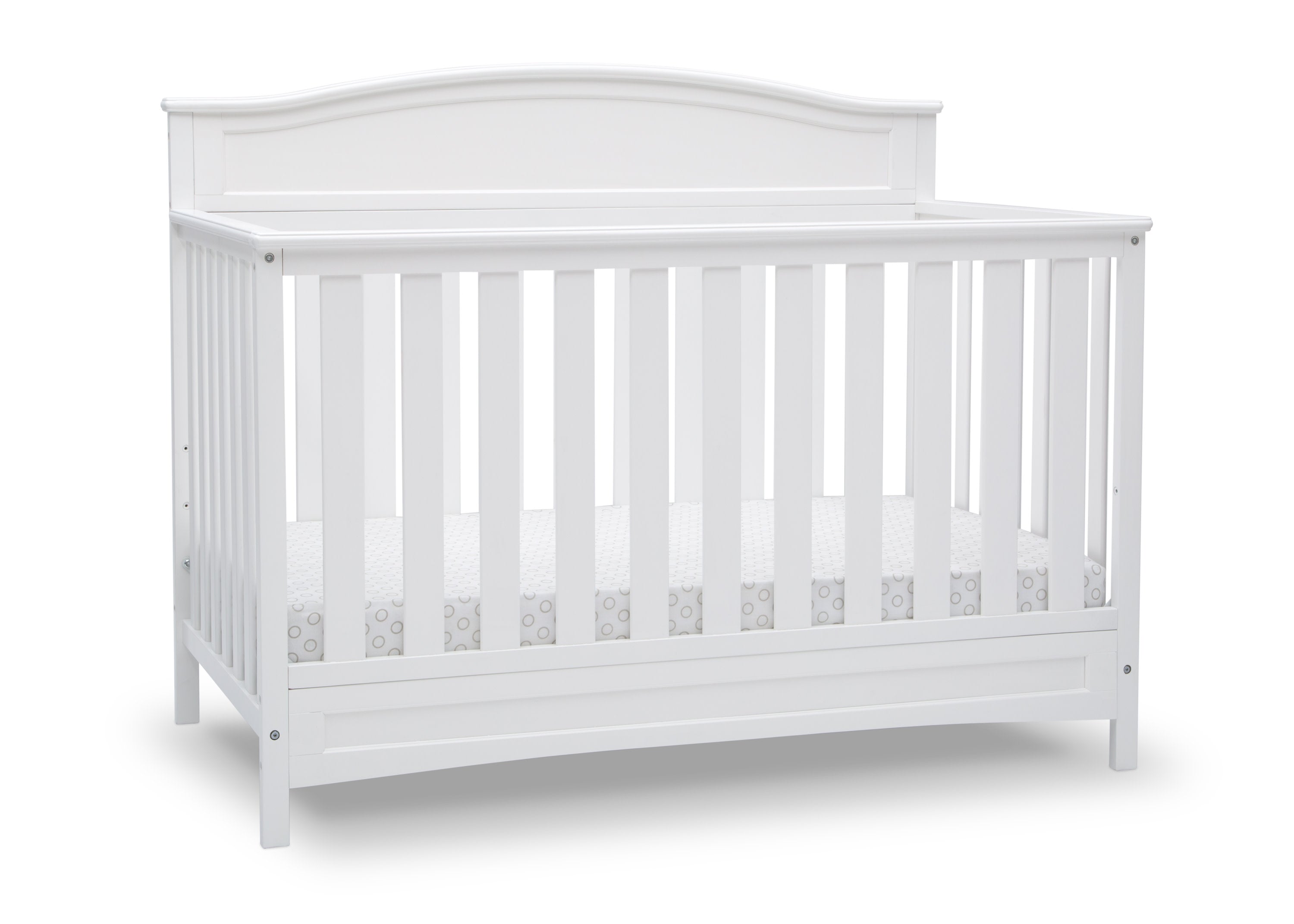 Emery 4-in-1 Convertible Baby Crib - White Nursery Furniture for Toddler to Full Size Bed - Perfect for Modern Nursery & Kids Bedroom Decor
